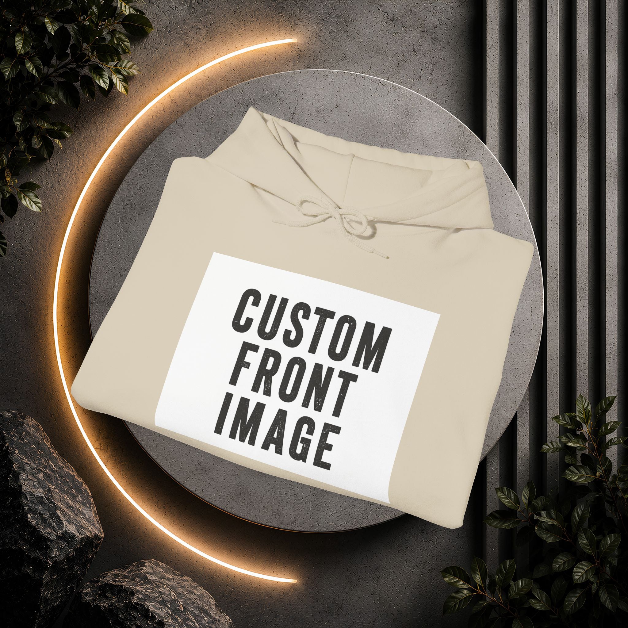 Custom Front Image Hoodie — Personalized White Pullover Hooded Sweatshirt