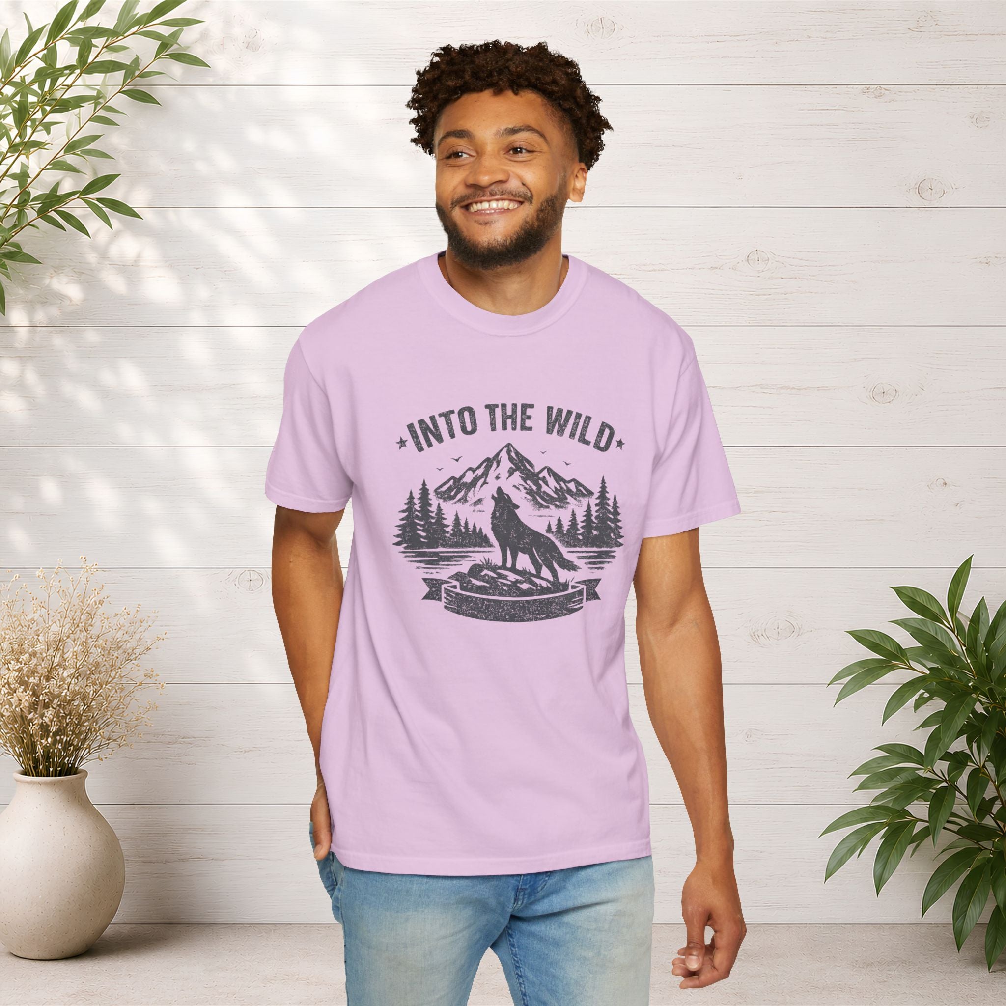 Into the Wild Wolf T-Shirt — Mountain Camping Adventure Tee