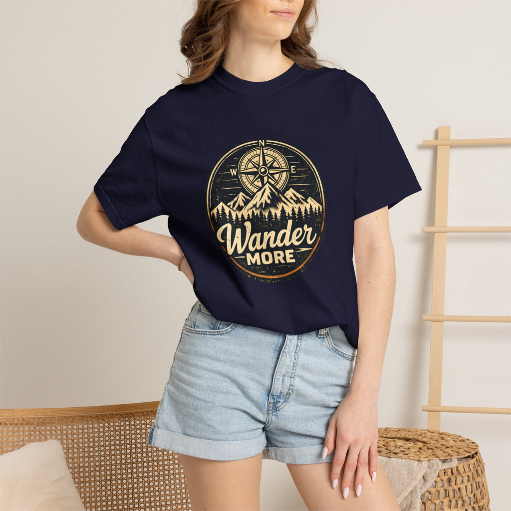 Wander More T-Shirt — Adventure Compass Graphic Tee