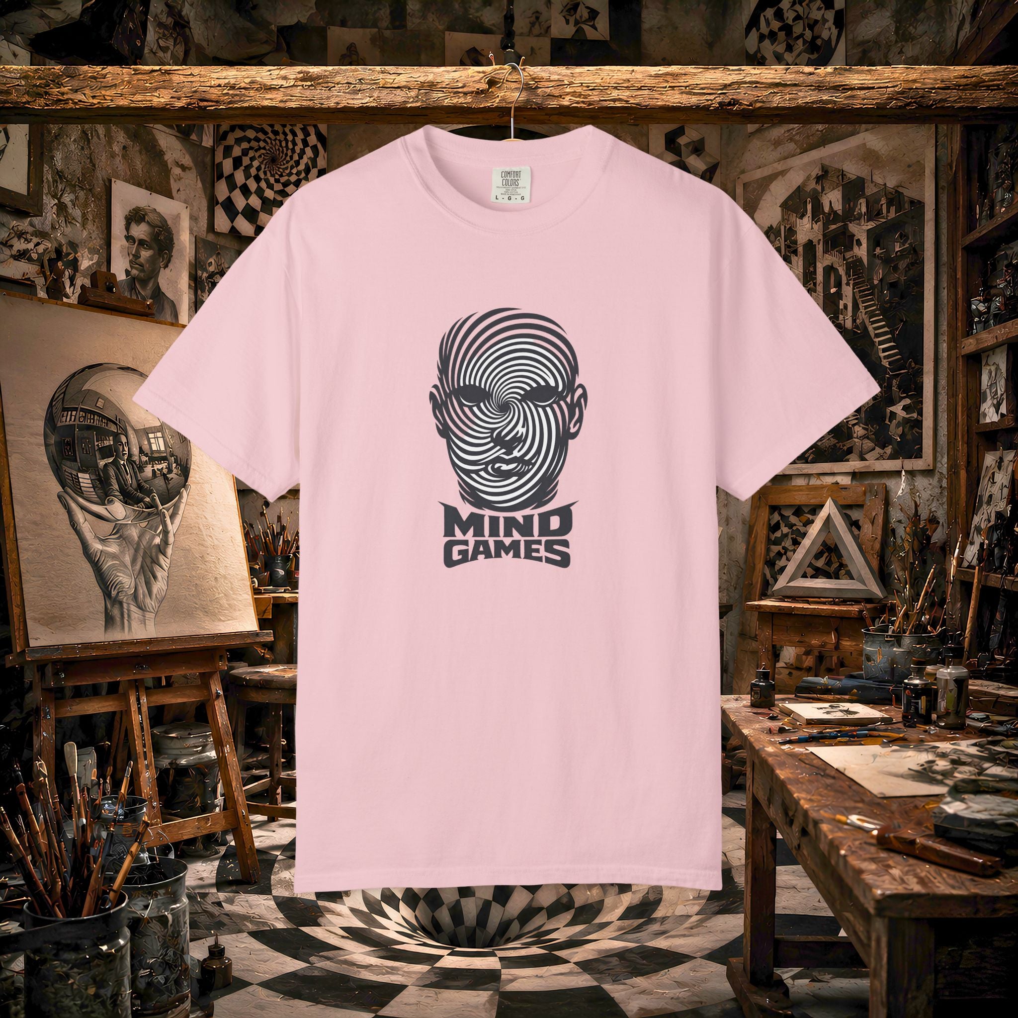 Mind Games T‑Shirt — Optical Illusion Head Graphic Tee