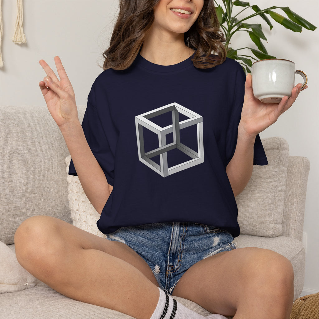 Optical Illusion Cube Depth T-Shirt