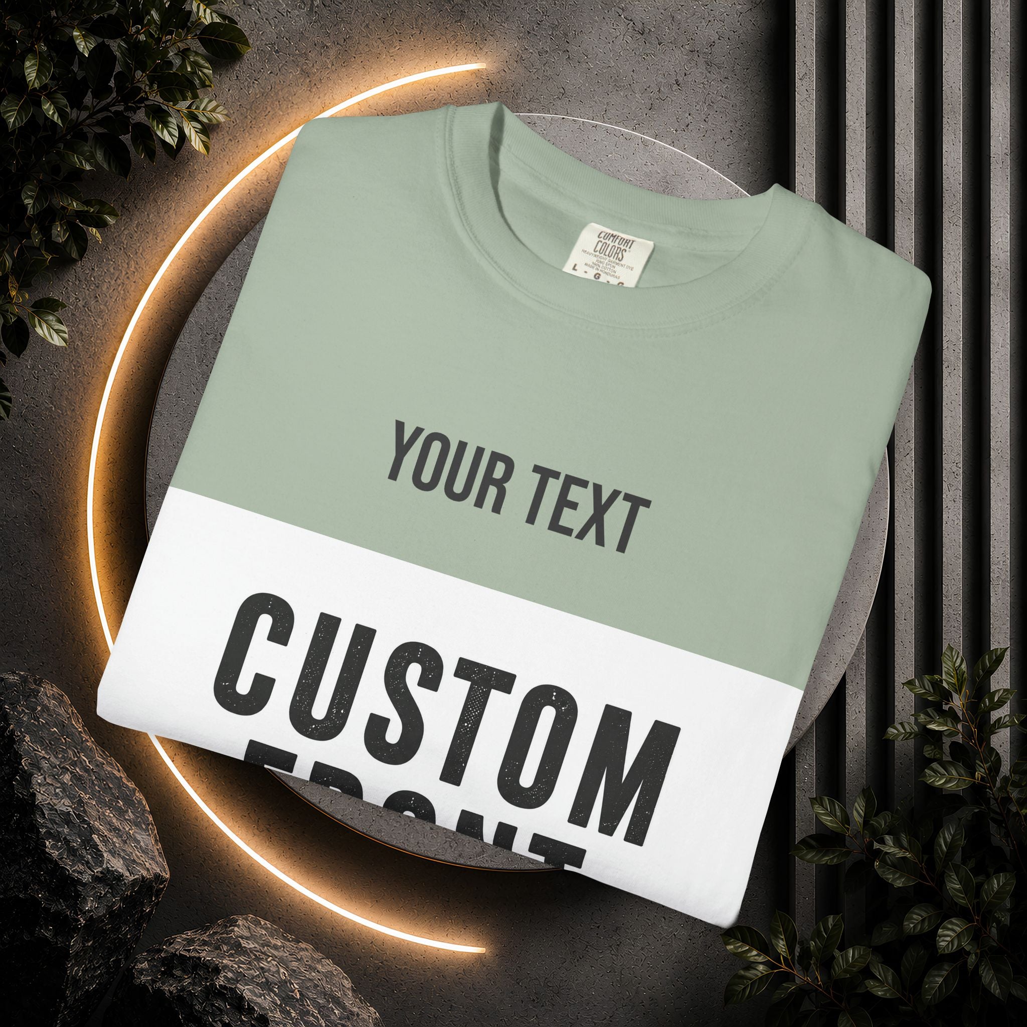 Custom Front Landscape Print T-Shirt — Personalized Text & Image Tee