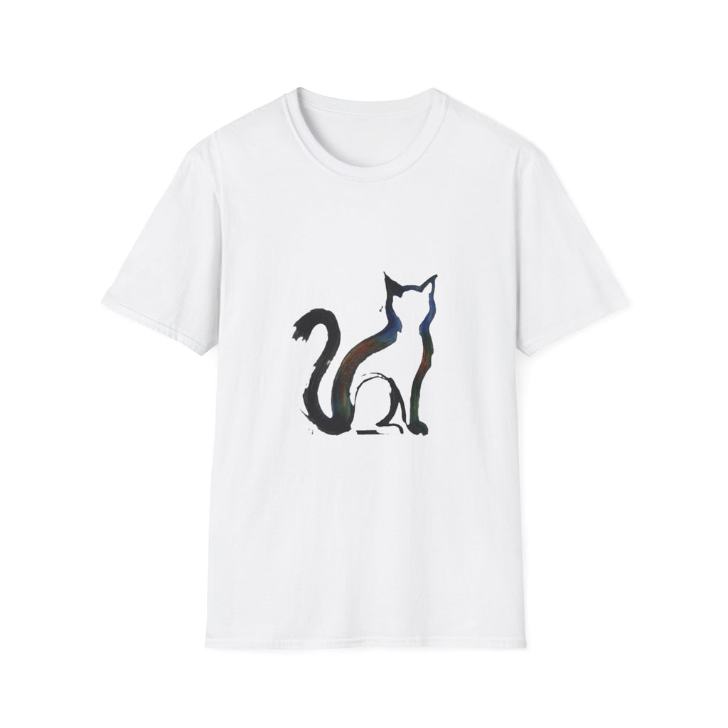 Silhouette Cat Illustration T-Shirt | Minimal Cat Artwork