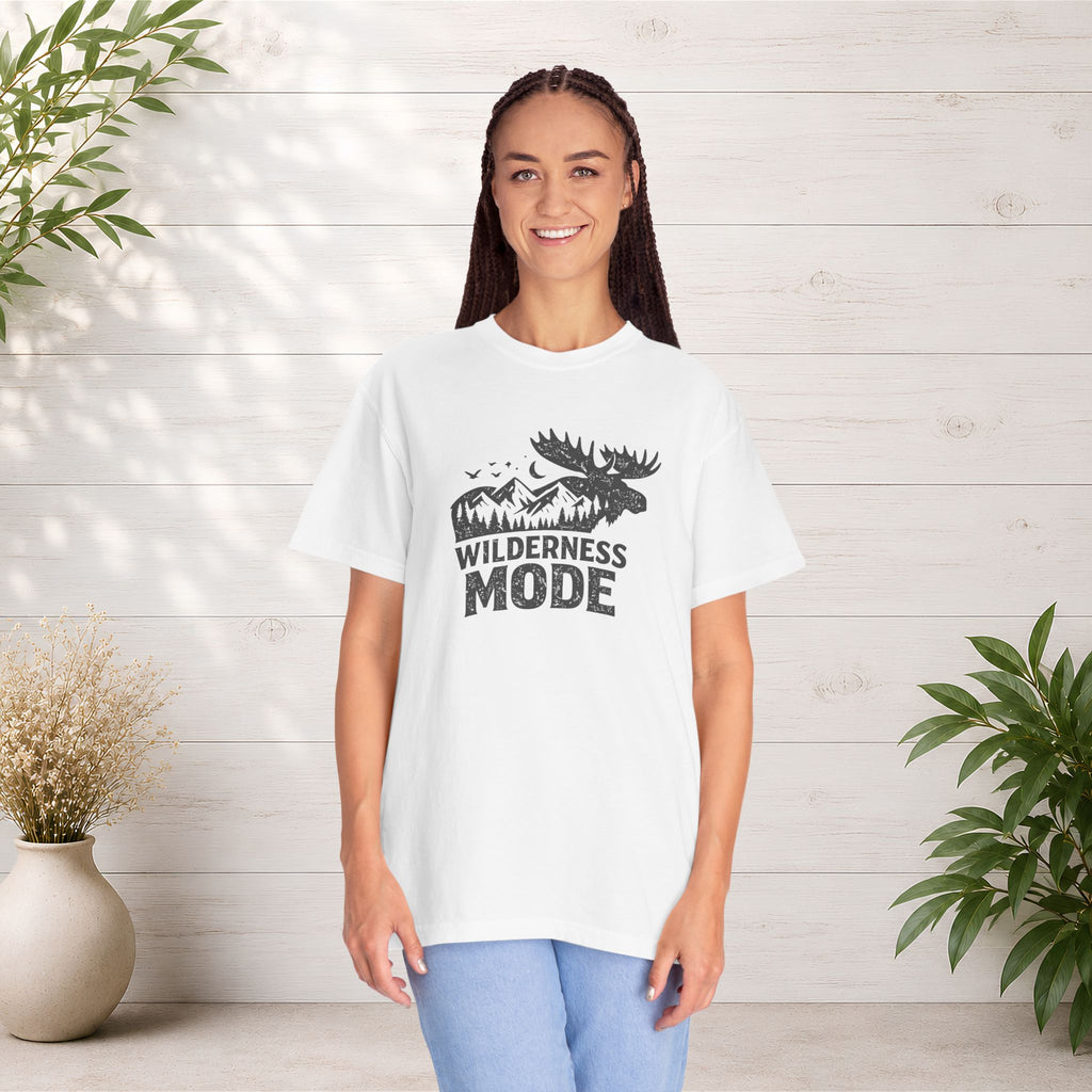 Wilderness Mode T-Shirt — Outdoor Moose Mountain Graphic Tee