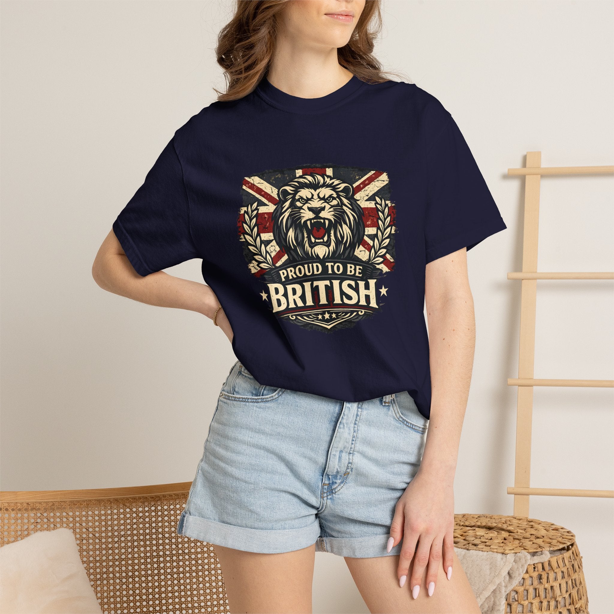 British Lion T-Shirt — "Proud to Be British" Union Jack Graphic Tee