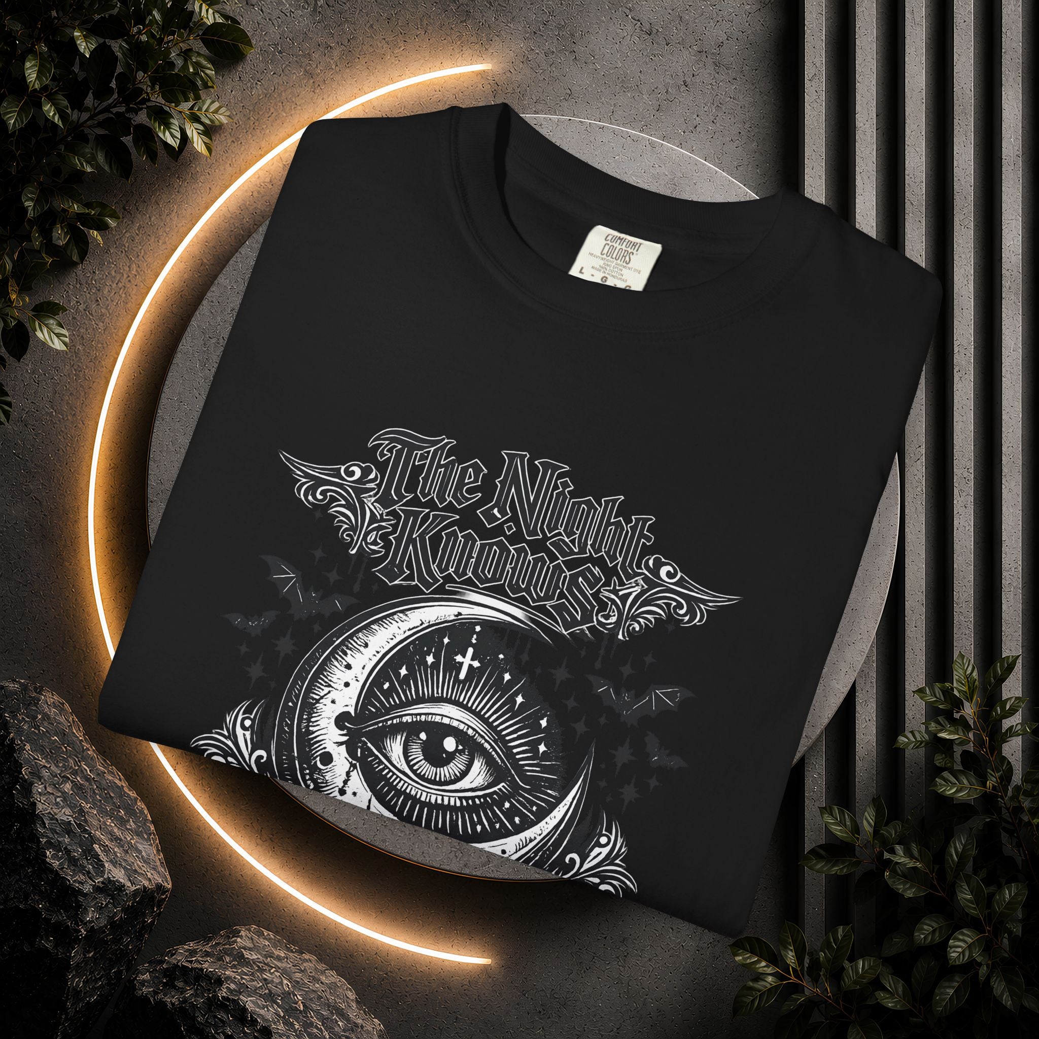 The Night Knows Eye T-Shirt — Mystical Gothic Graphic Tee