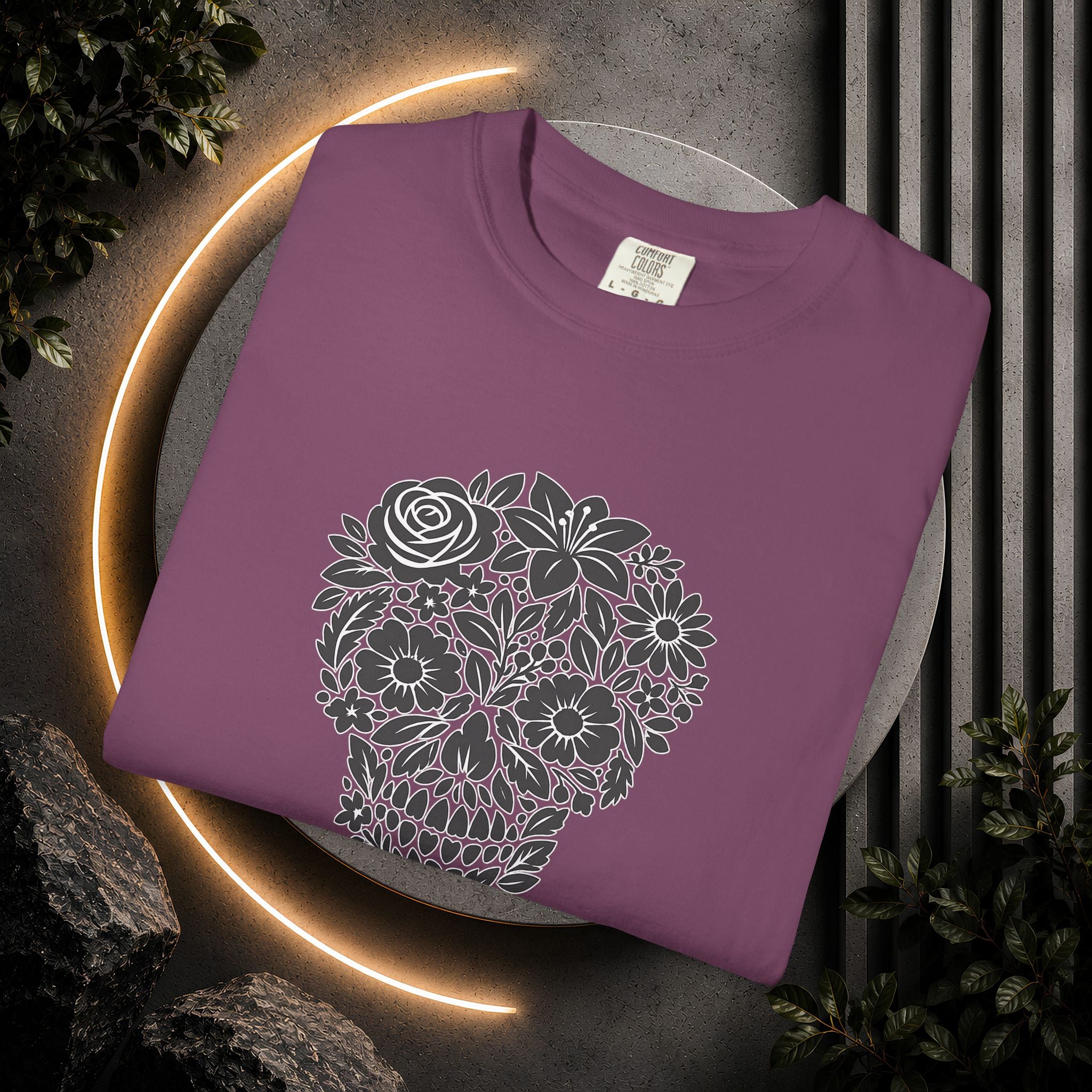 Floral Sugar Skull T-Shirt — Day of the Dead Floral Skull Tee