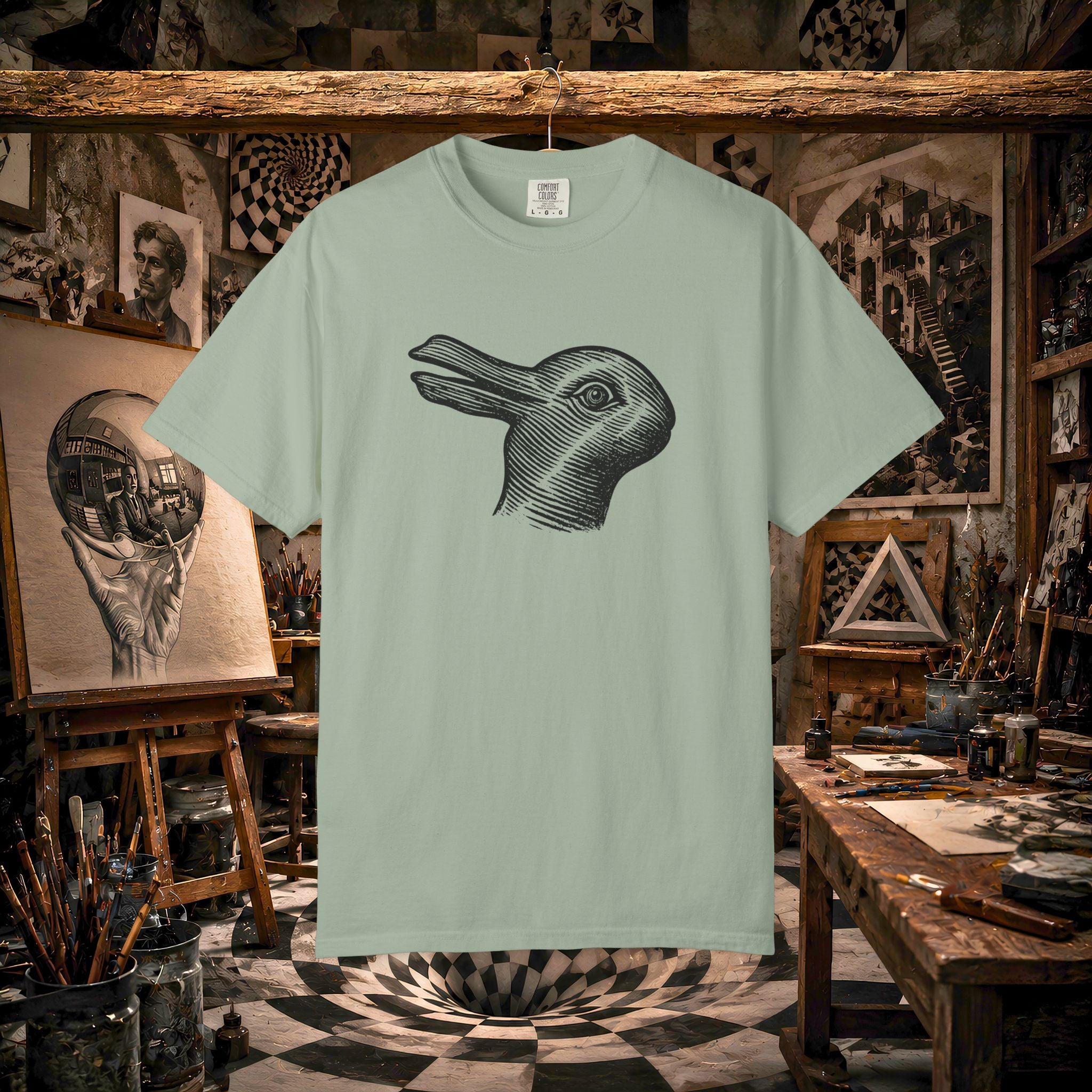 Vintage Optical Illusion Rabbit-Duck T-Shirt