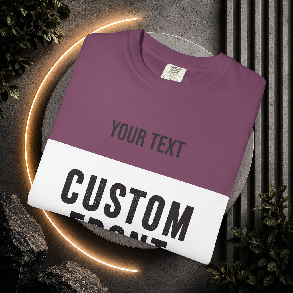 Custom Front Landscape Print T-Shirt — Personalized Text & Image Tee