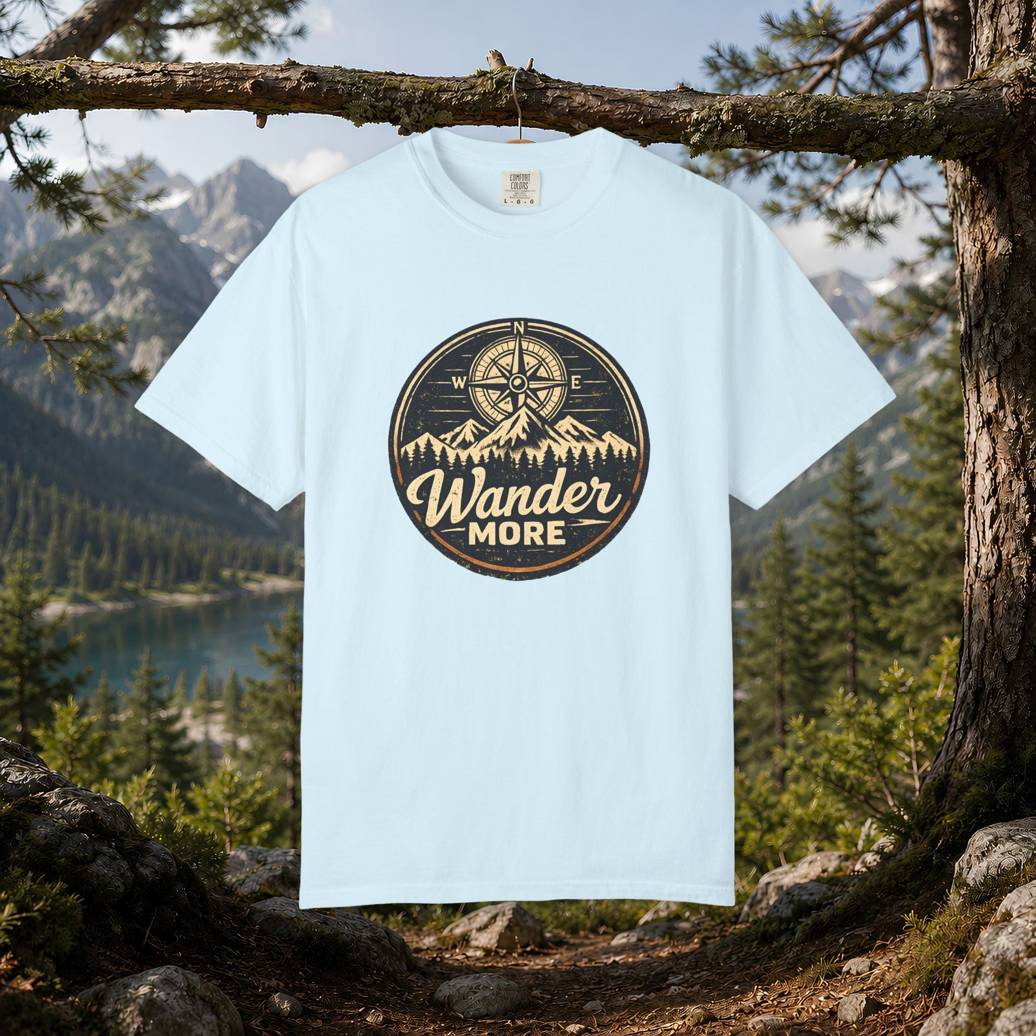 Wander More T-Shirt — Adventure Compass Graphic Tee
