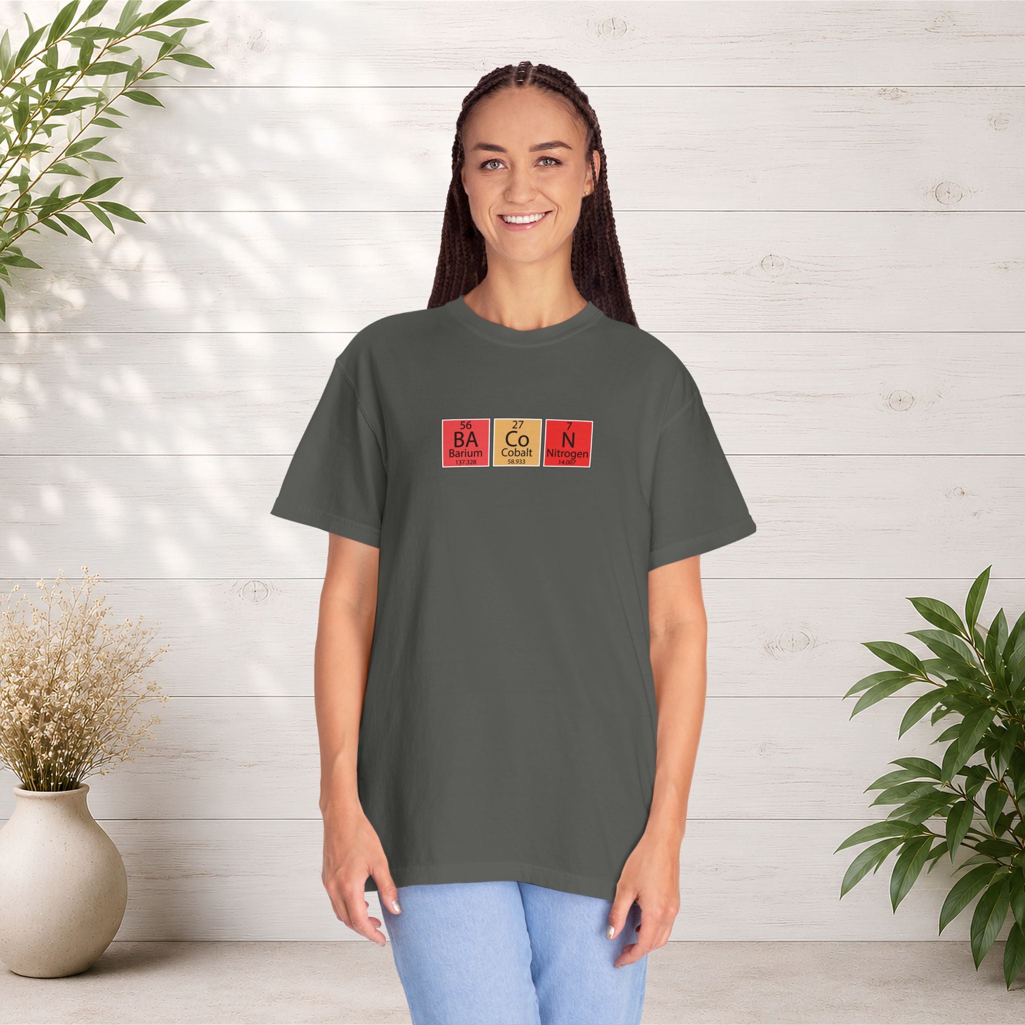 Bacon Chemistry T-Shirt — Periodic Table Style Food Graphic Tee