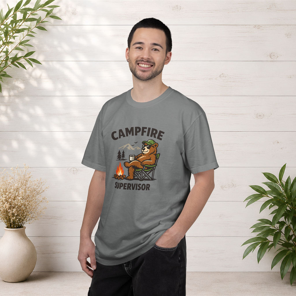 Campfire Supervisor T-Shirt — Funny Bear Camping Tee