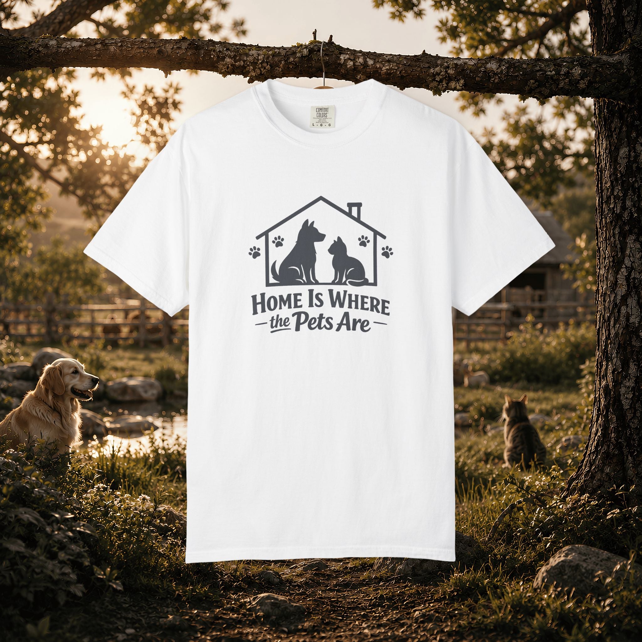 Pet Lover T-Shirt — "Home Is Where the Pets Are" Graphic Tee