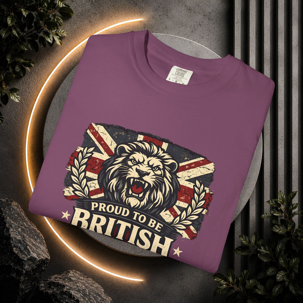 British Lion T-Shirt — "Proud to Be British" Union Jack Graphic Tee