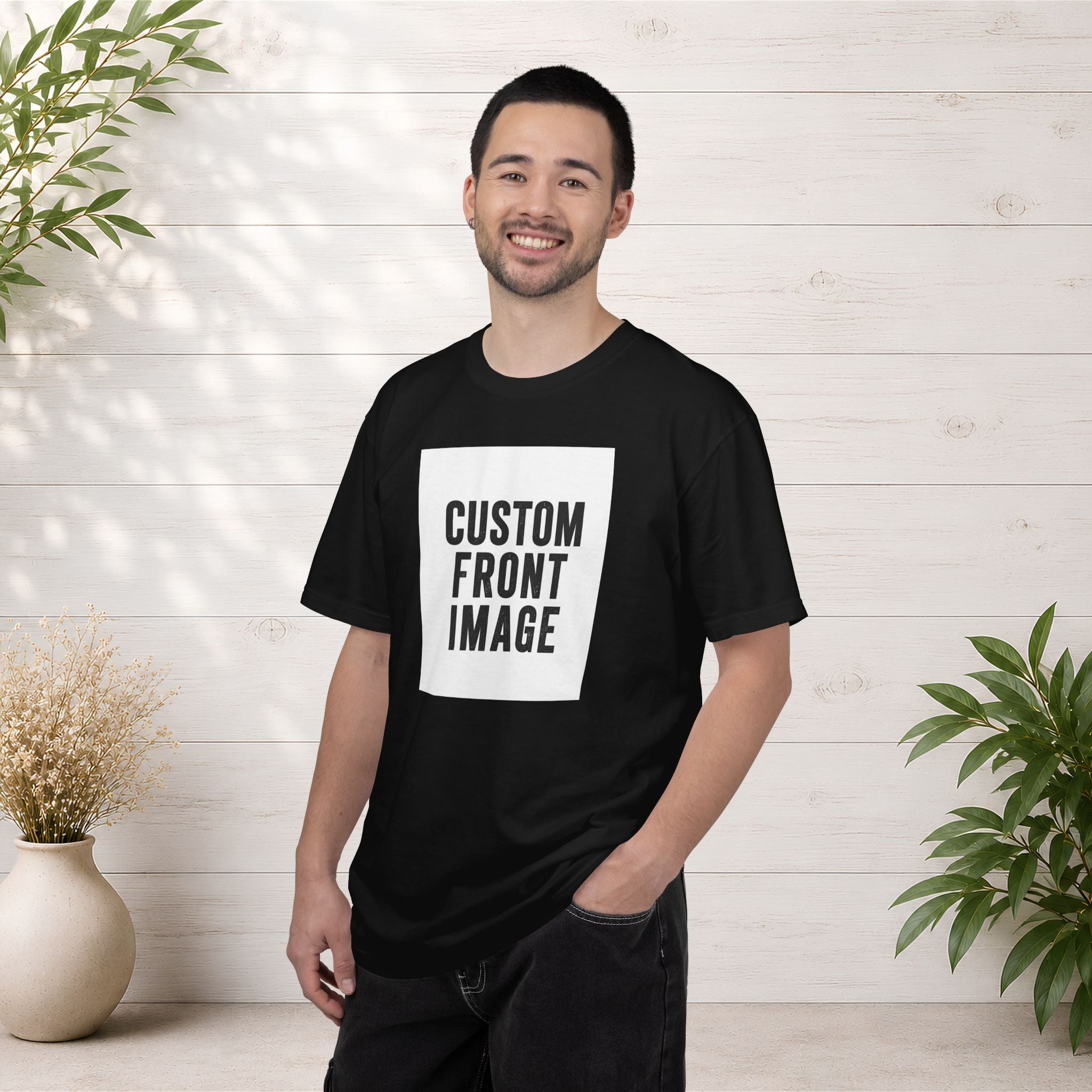 Custom Portrait Small Image Front T-Shirt - Add Your Own Image