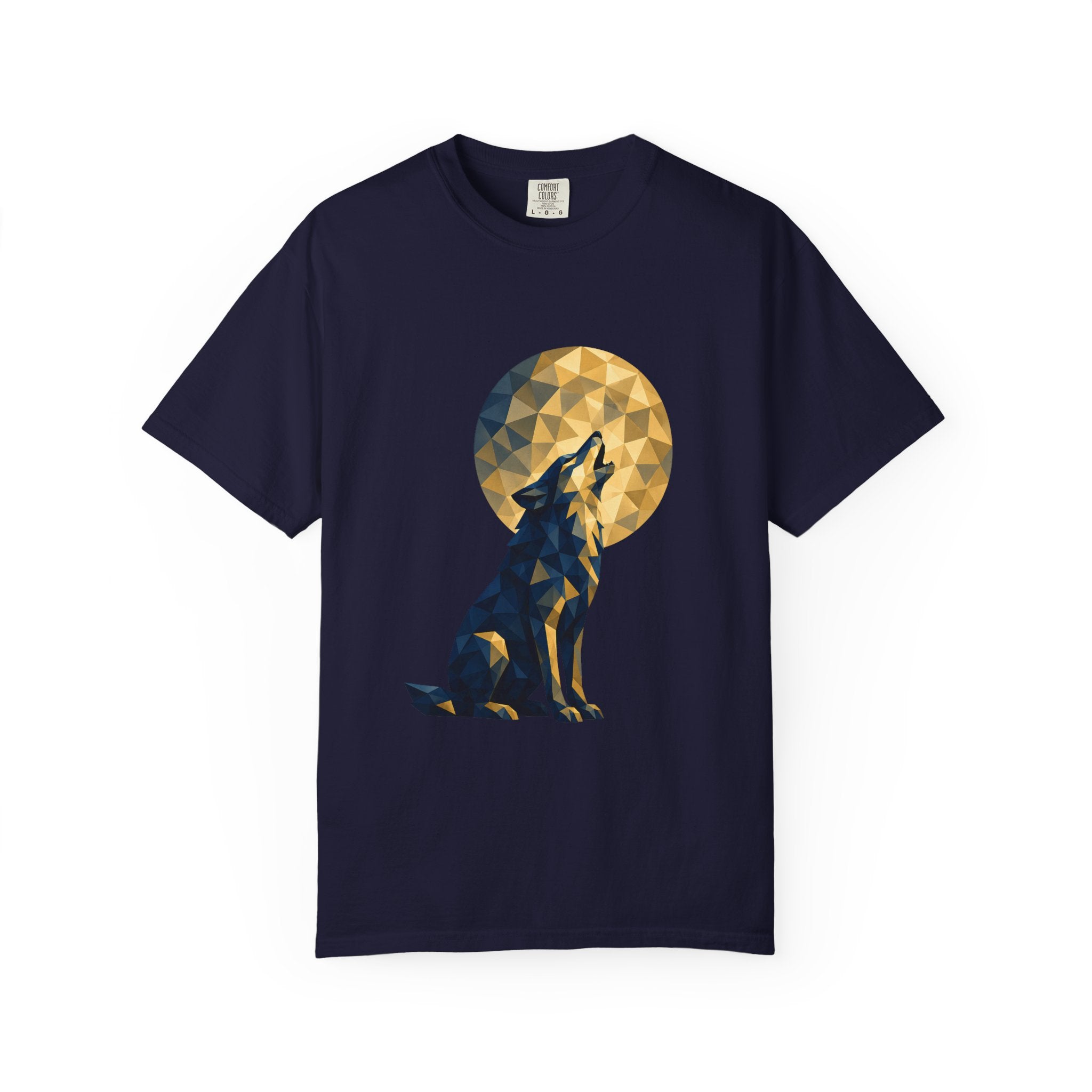 Geometric Howling Wolf T-Shirt | Moon Silhouette