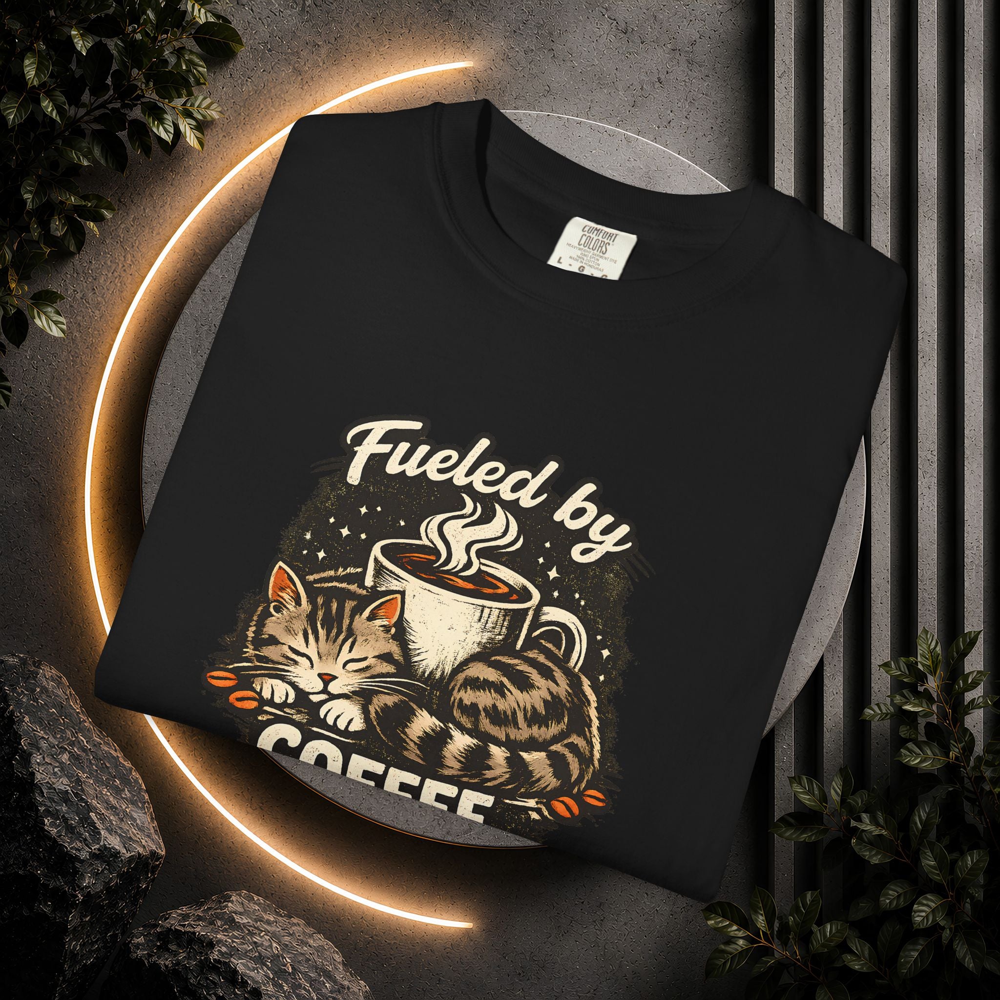 Coffee & Cat Hair T-Shirt — "Fueled by Coffee and Cat Hair" Graphic Tee