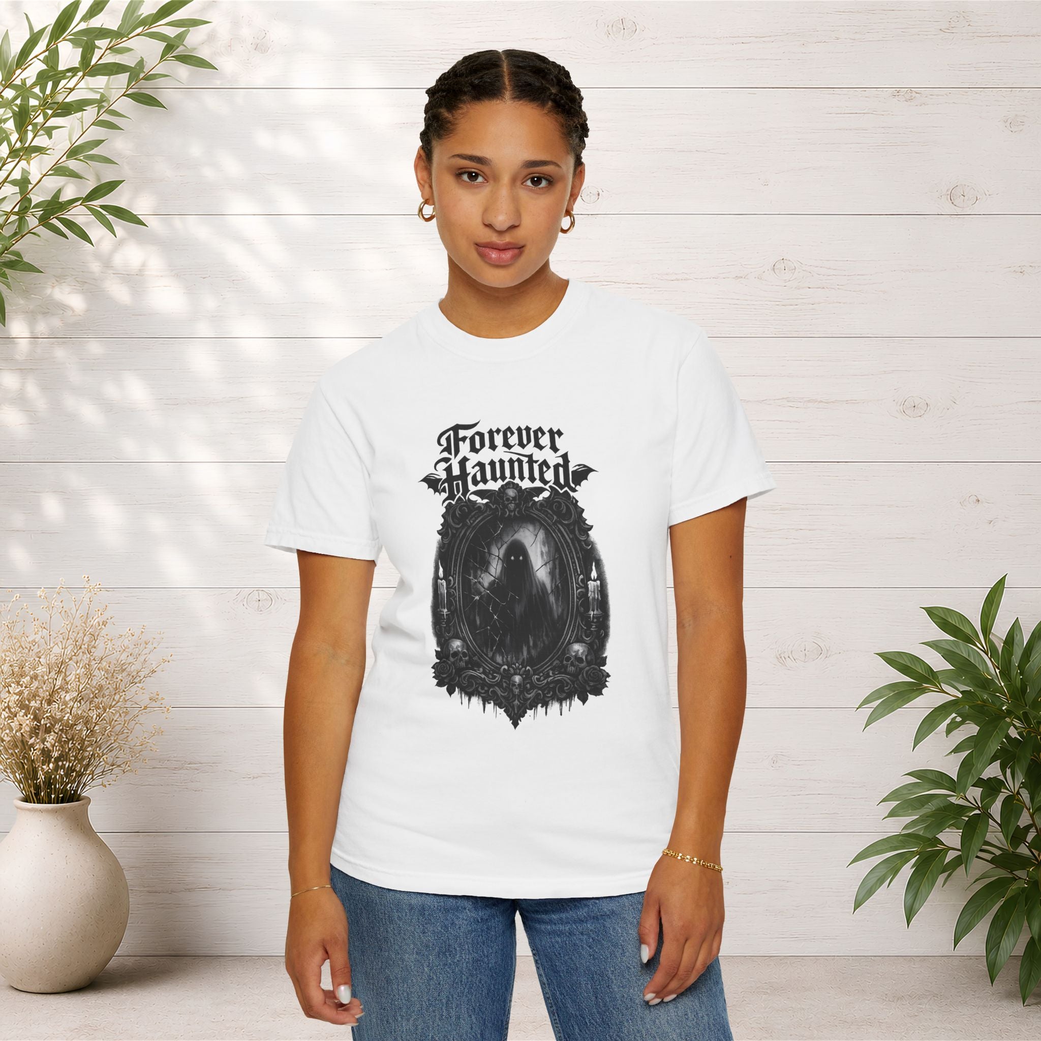 Forever Haunted T-Shirt — Gothic Ghost Graphic Tee