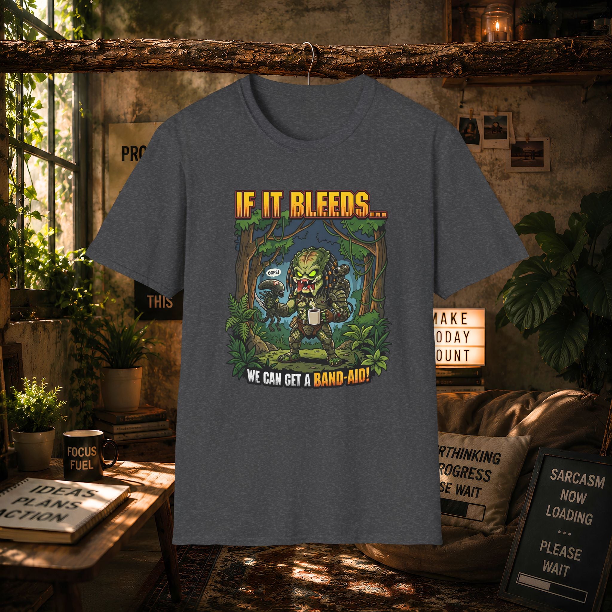 Predator "If It Bleeds" Forest Design T-Shirt | Horror Movie Character