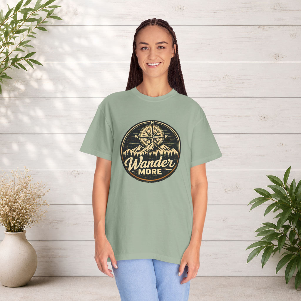 Wander More T-Shirt — Adventure Compass Graphic Tee
