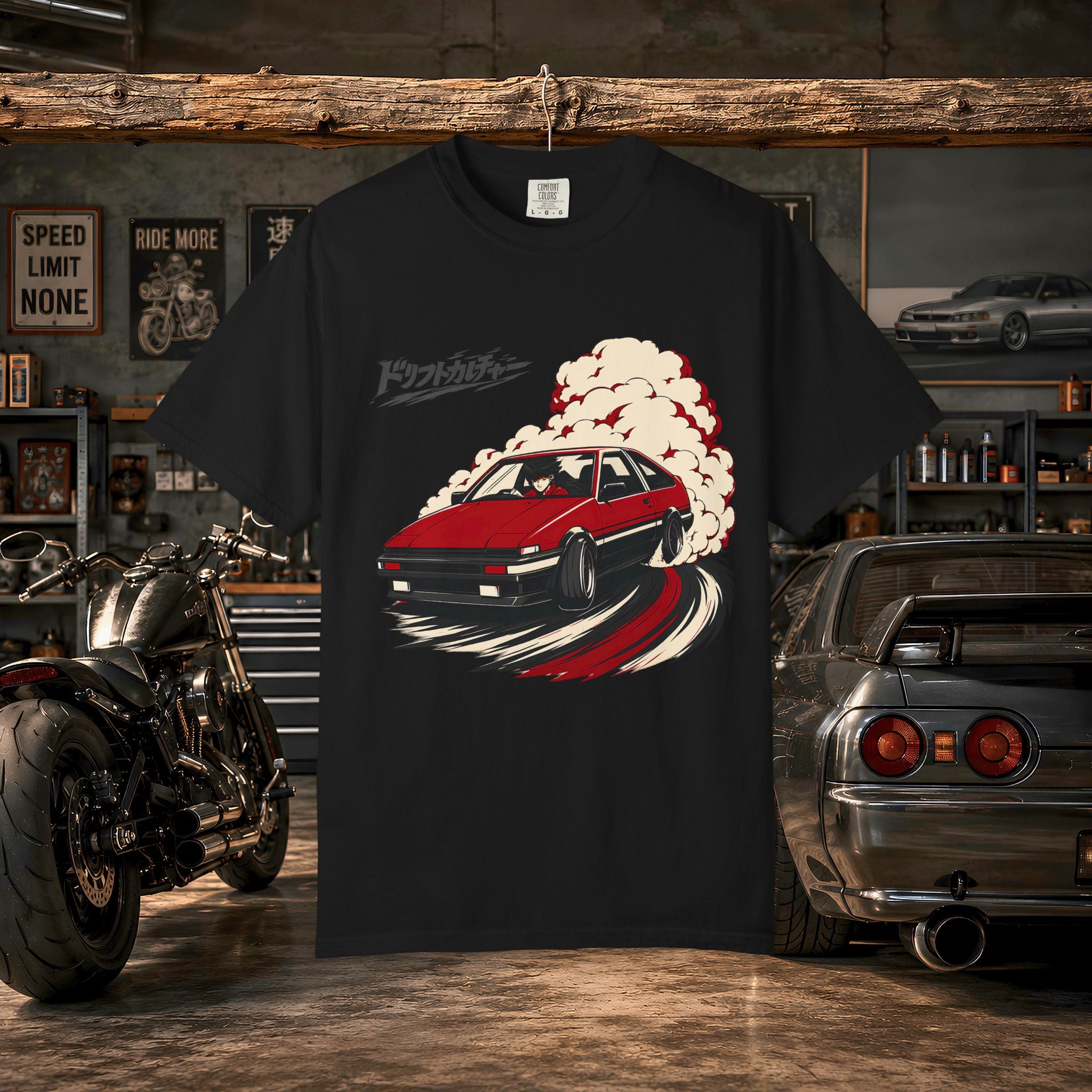 Drift Culture Anime Style T-Shirt - Japanese Retro Car Racing Graphic Tee