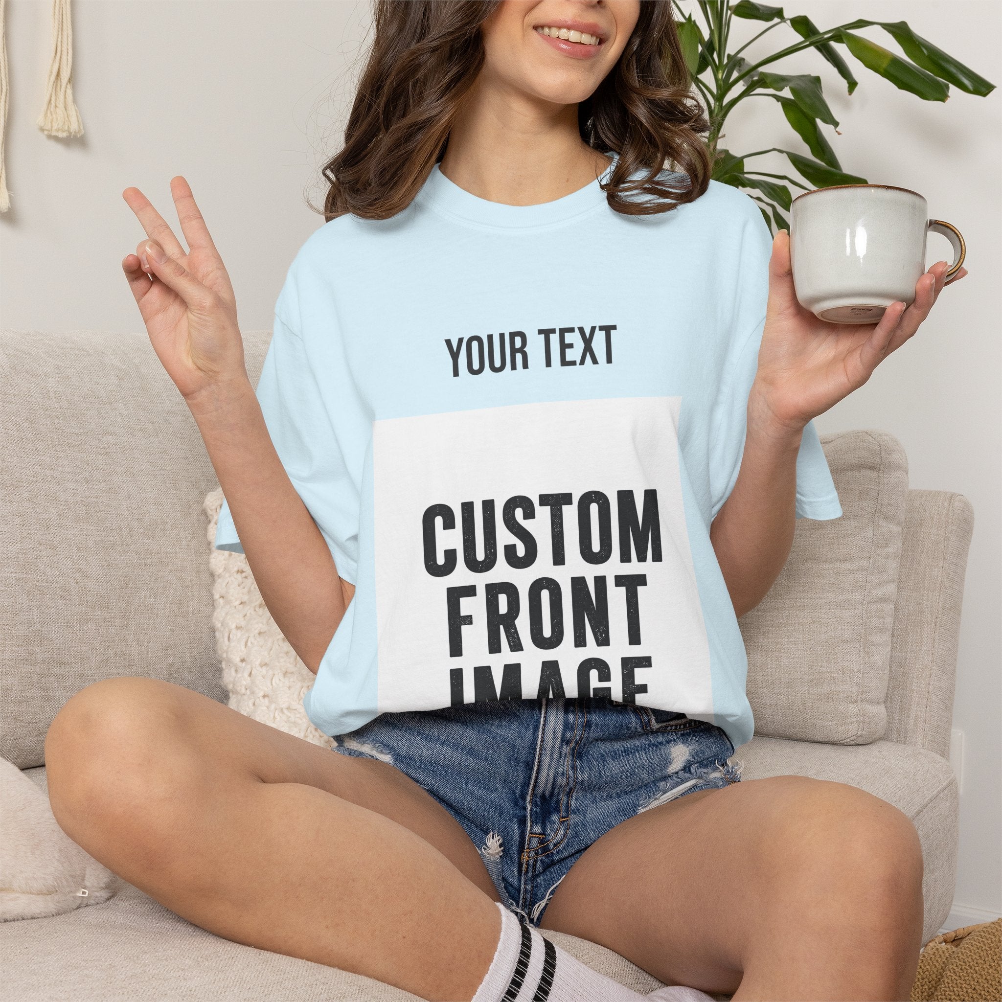 Custom Front Portrait Print T-Shirt — Personalized Text & Image Tee