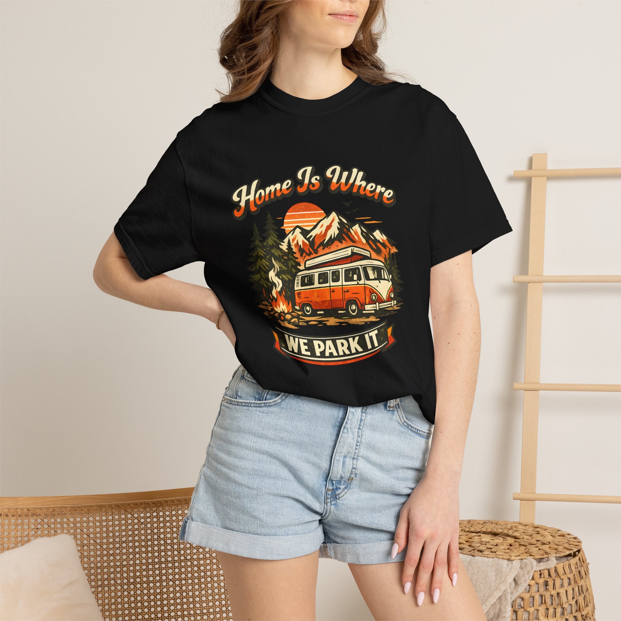 "Home Is Where We Park It" Camper Van Graphic Tee