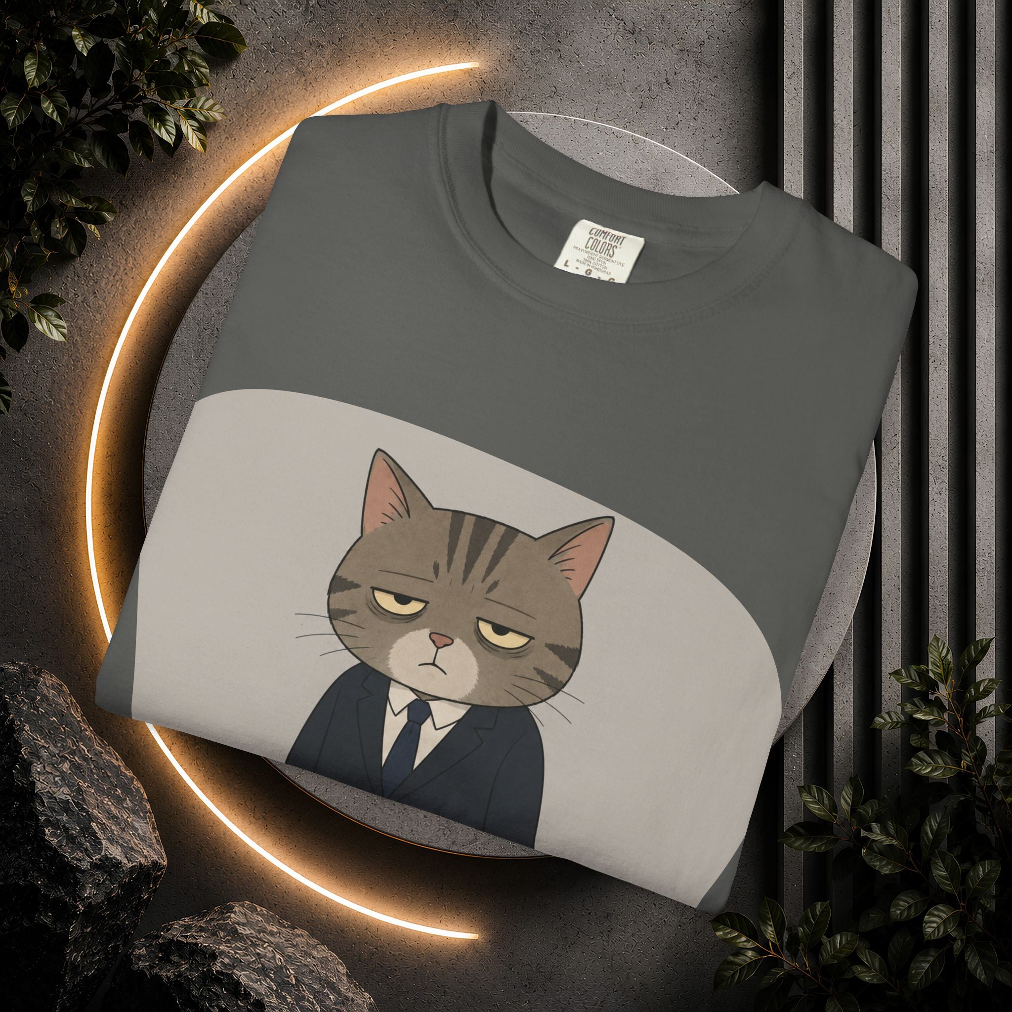 Grumpy Cat in Suit T-shirt | Cat Businessman Illustration