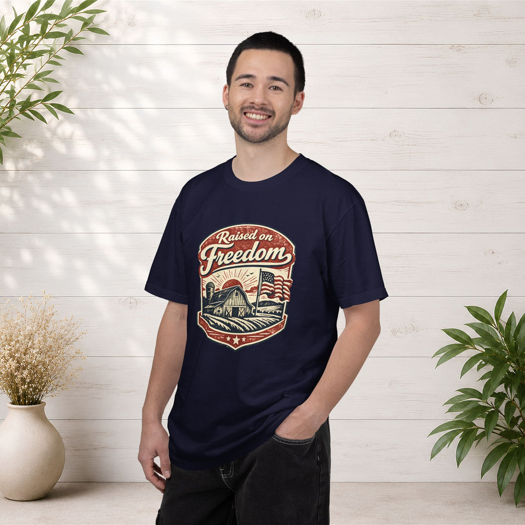 Raised on Freedom T-Shirt — Vintage American Flag Graphic Tee