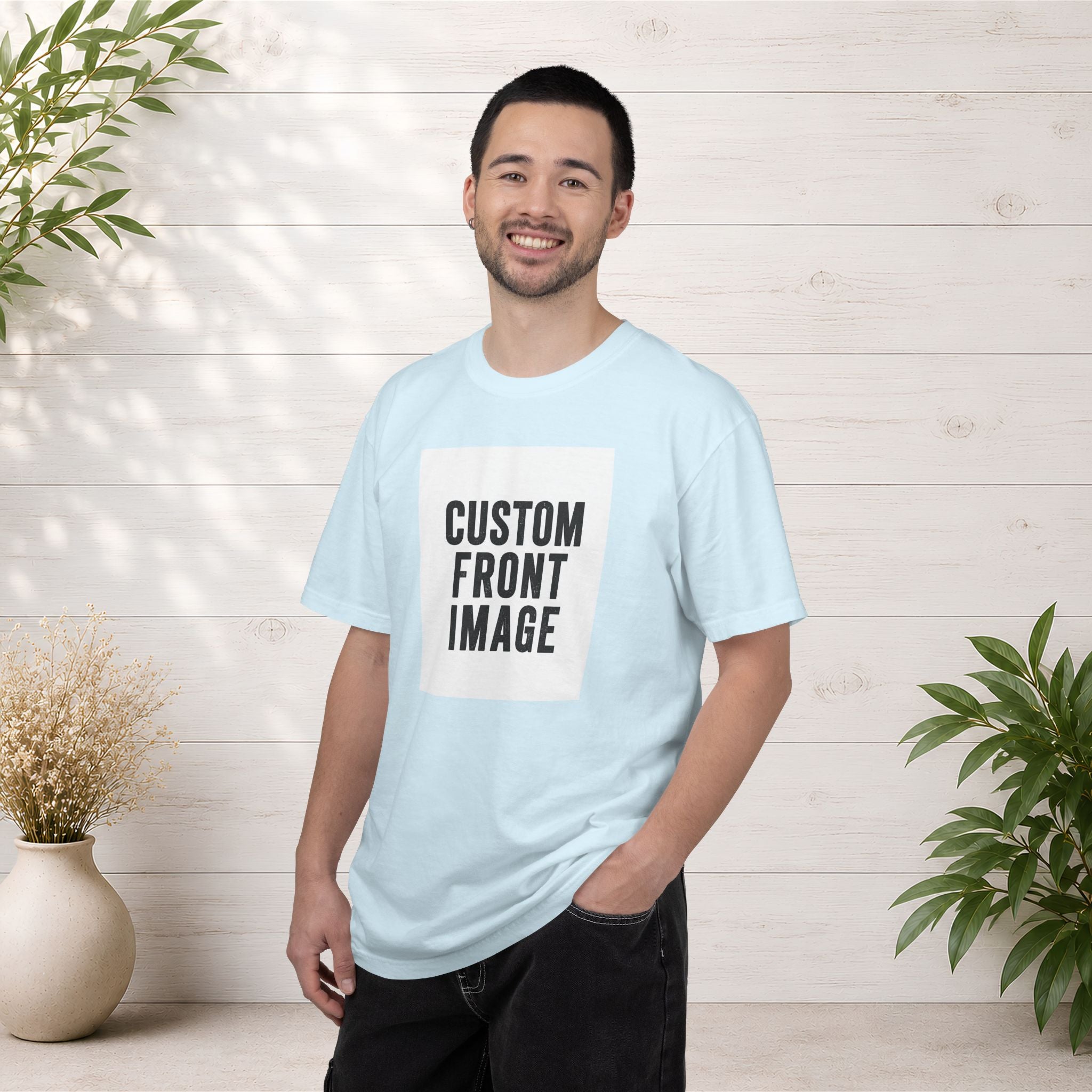 Custom Portrait Small Image Front T-Shirt - Add Your Own Image
