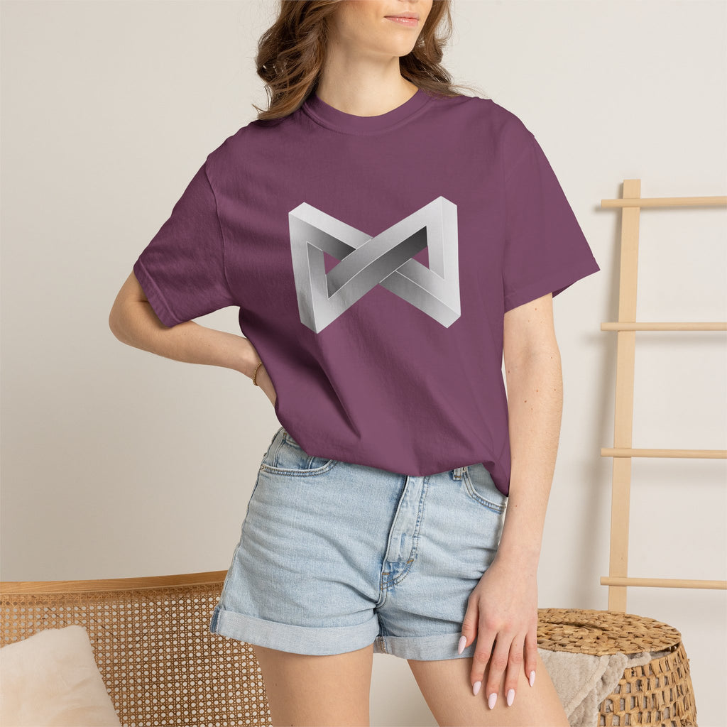 Optical Illusion Logo T-Shirt — Minimal Monochrome Infinity Design