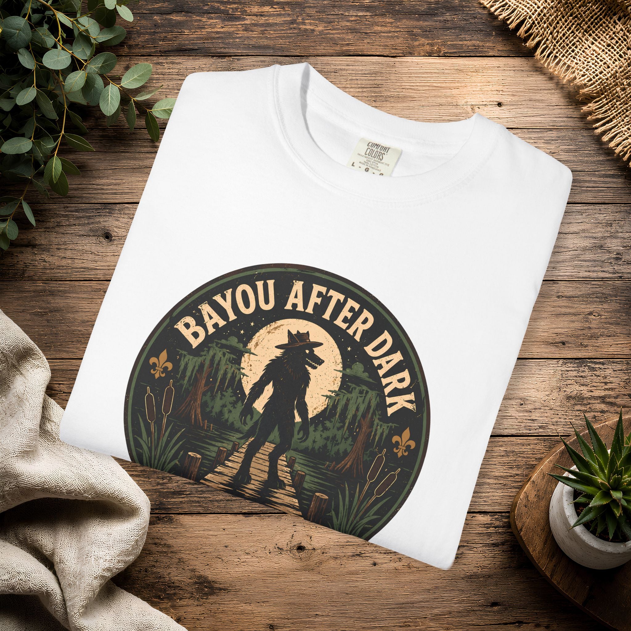 Rougarou Bayou After Dark T-Shirt — Swamp Cryptid Graphic Tee