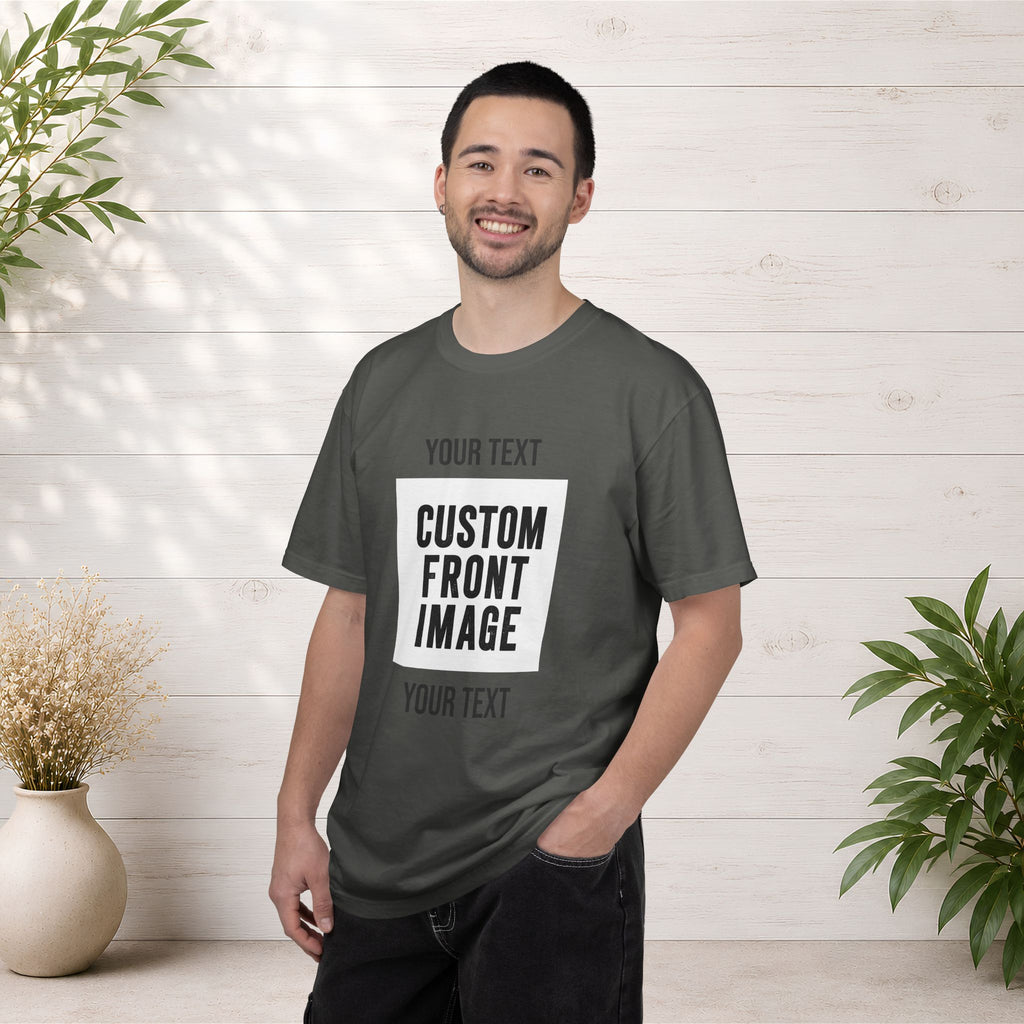 Custom Front Square Print T-Shirt — Personalized Text & Image Tee