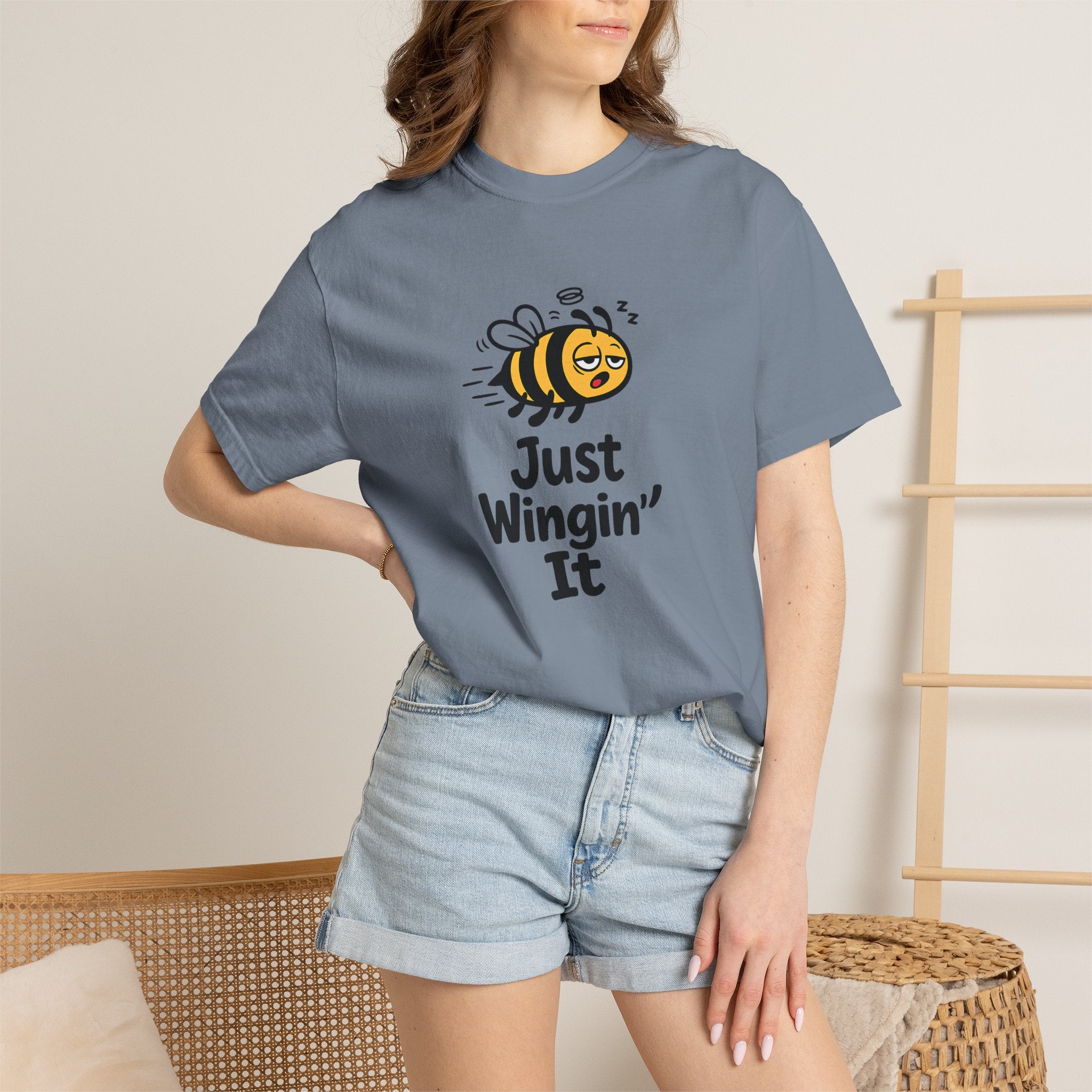 Just Wingin' It Bee T-Shirt — Funny Bee Graphic Tee