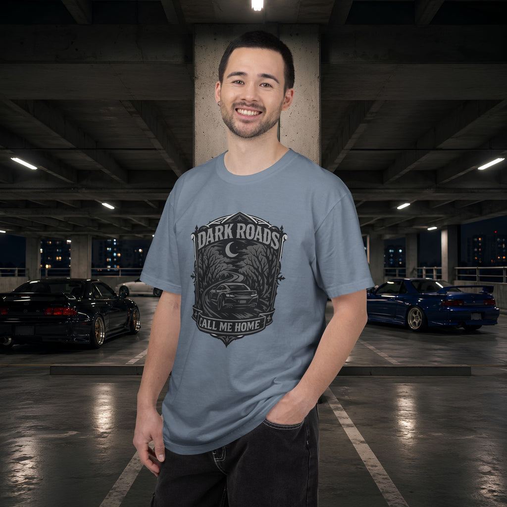 Dark Roads Call Me Home T-Shirt — Vintage Night Drive Graphic Tee