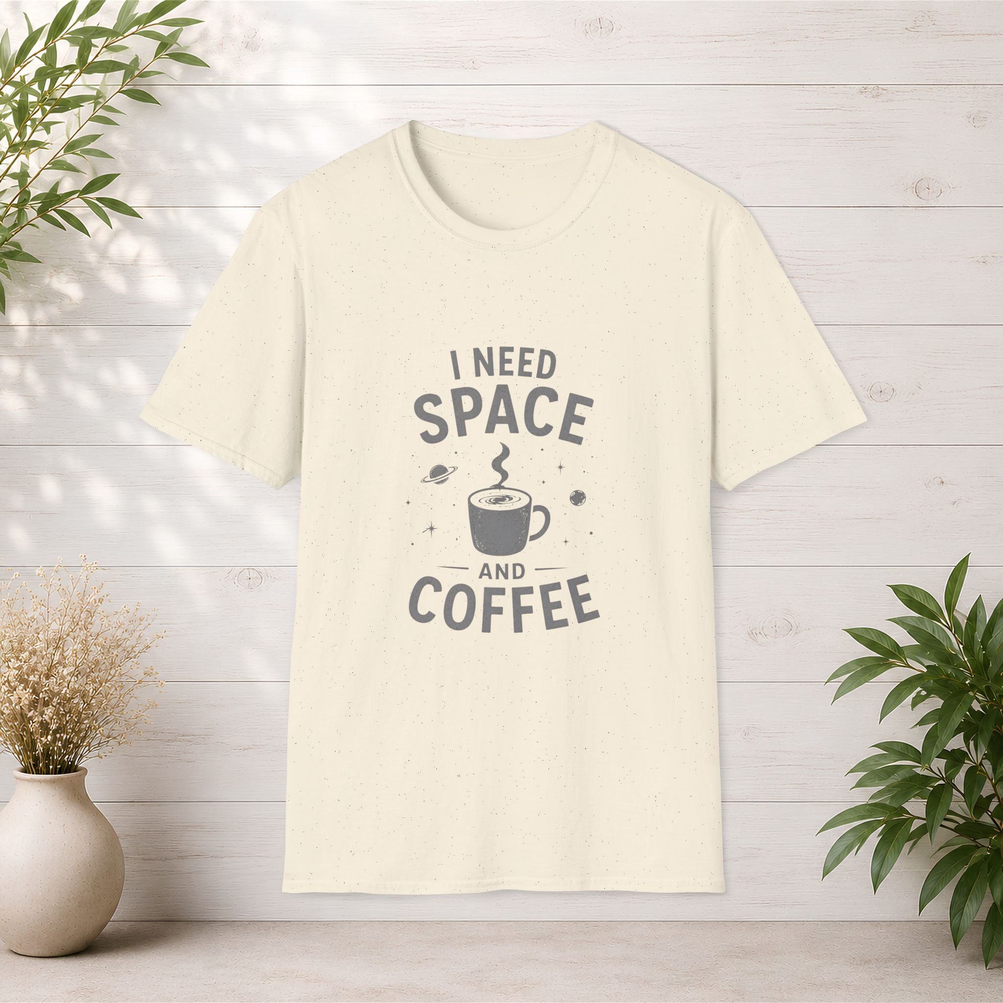 I Need Space and Coffee T-Shirt | Space Coffee Graphic Tee