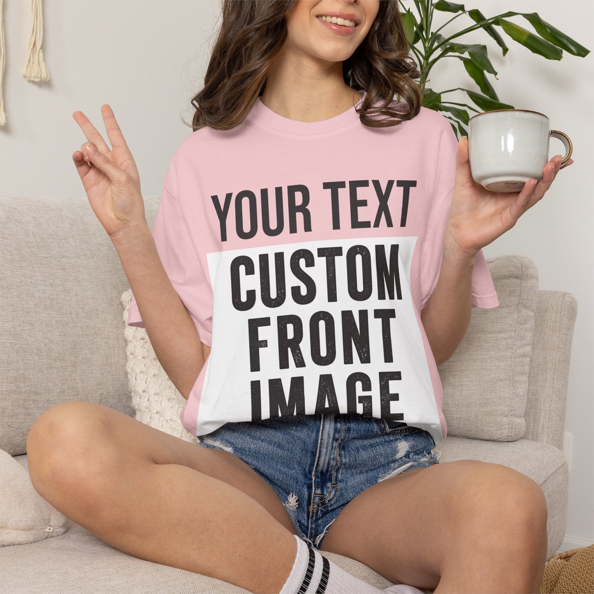Custom Front Print T-Shirt — Personalized Text & Image Tee