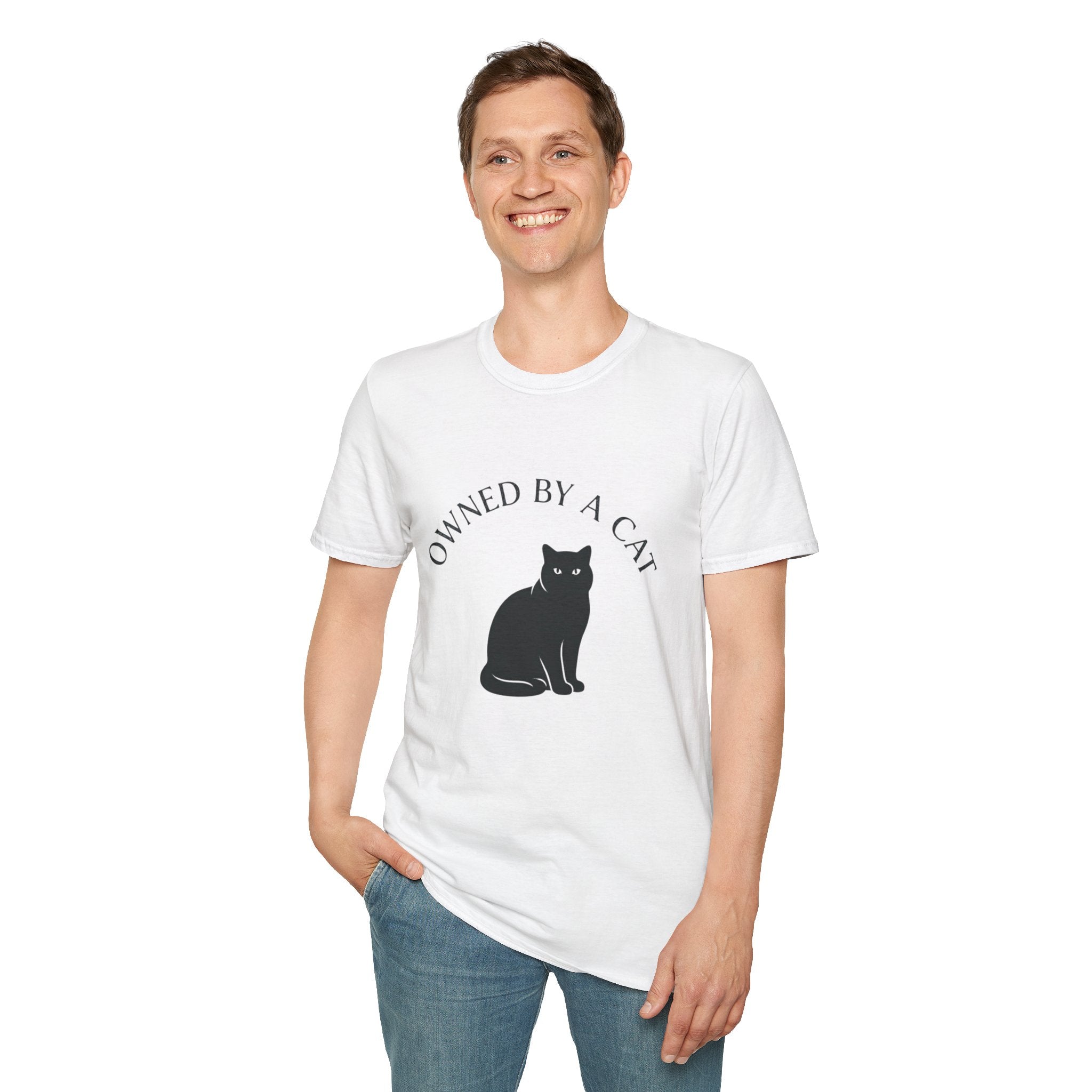 Owned By A Cat T-Shirt | Cat Silhouette Tee, Cat Lover Shirt