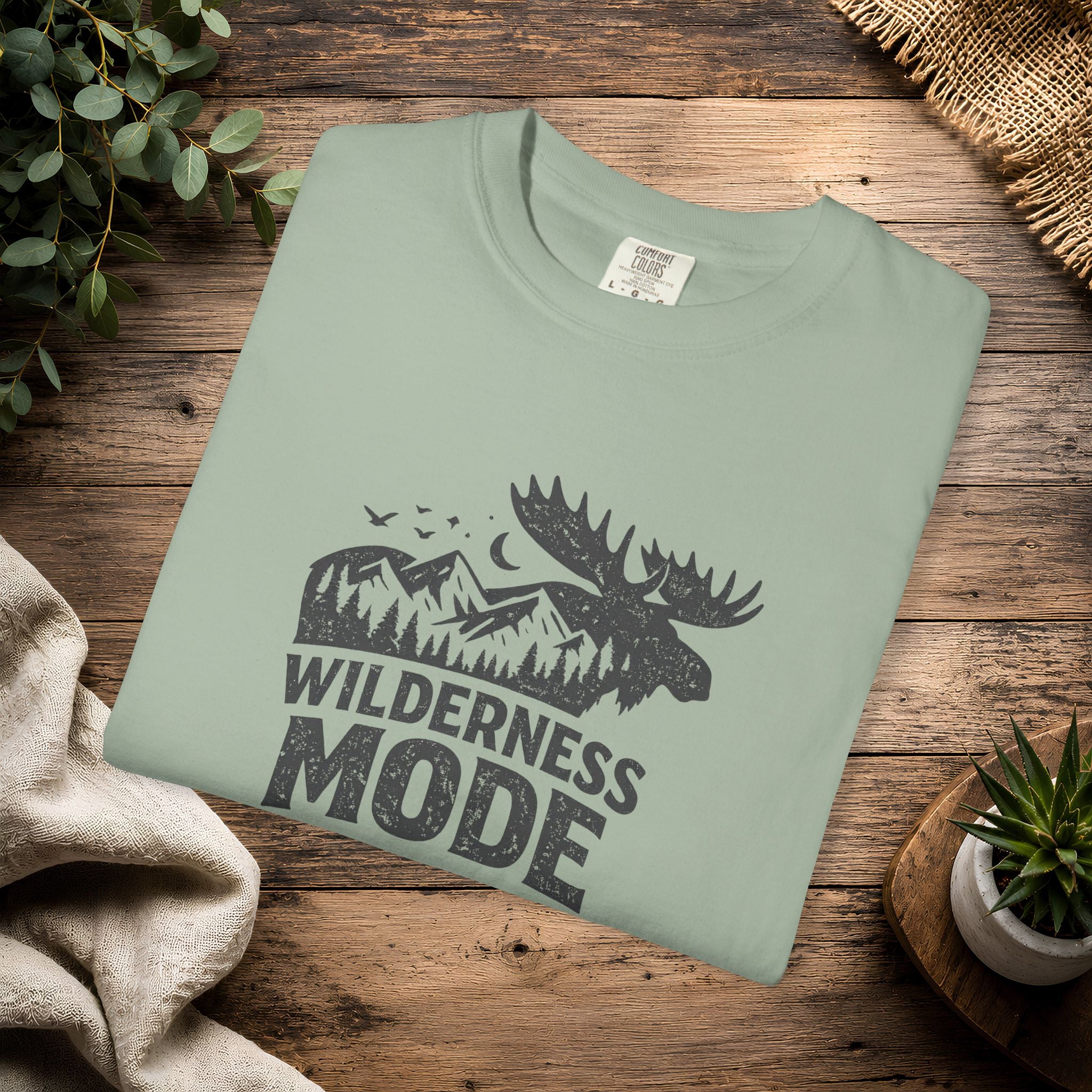 Wilderness Mode T-Shirt — Outdoor Moose Mountain Graphic Tee