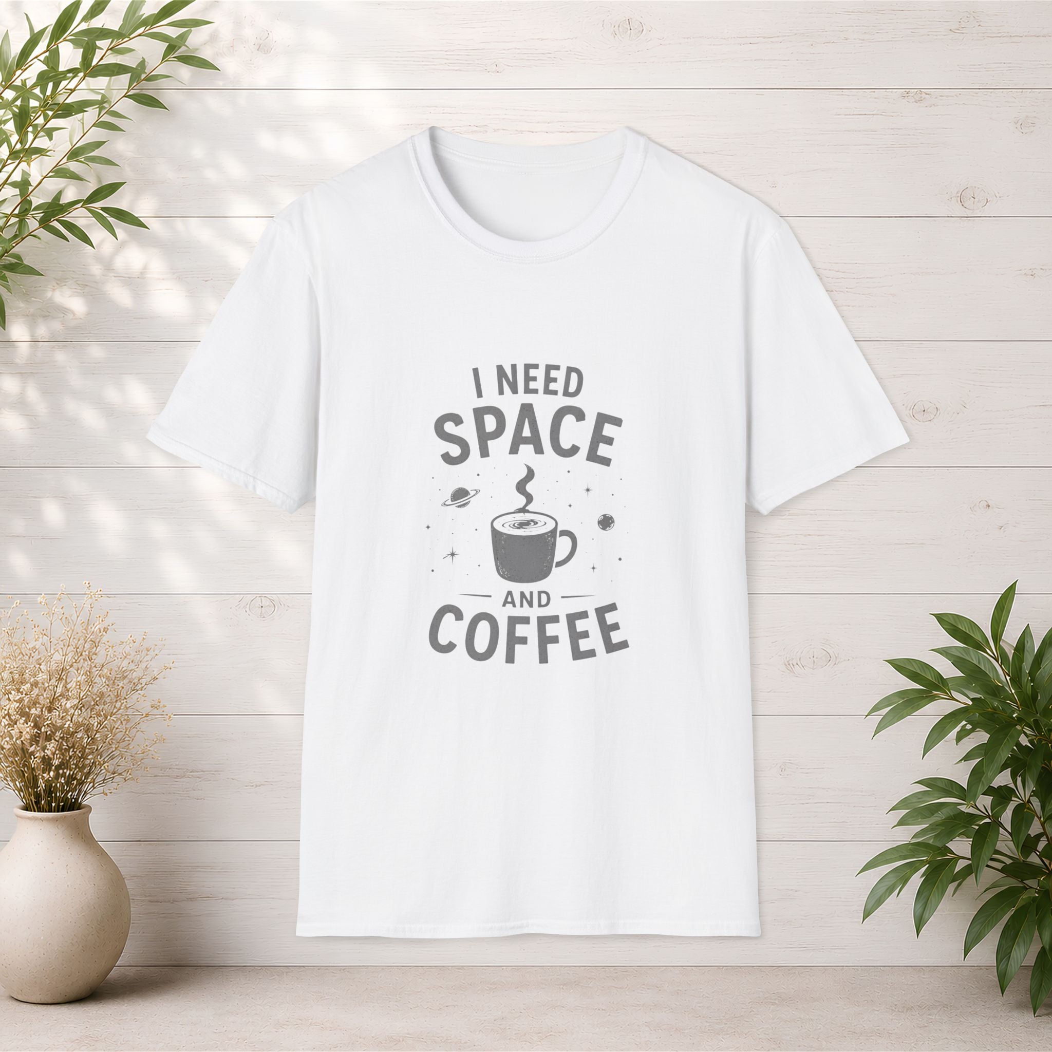 I Need Space and Coffee T-Shirt | Space Coffee Graphic Tee