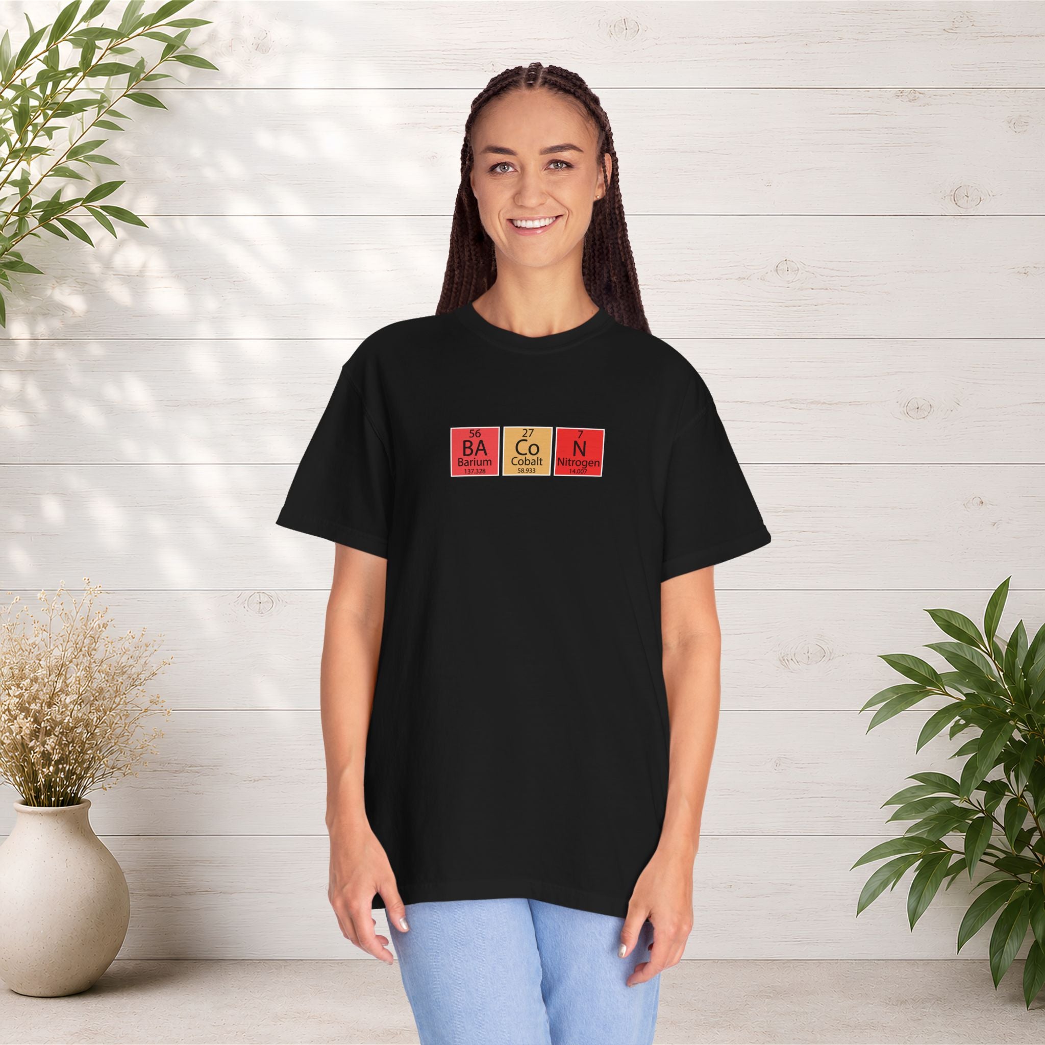 Bacon Chemistry T-Shirt — Periodic Table Style Food Graphic Tee