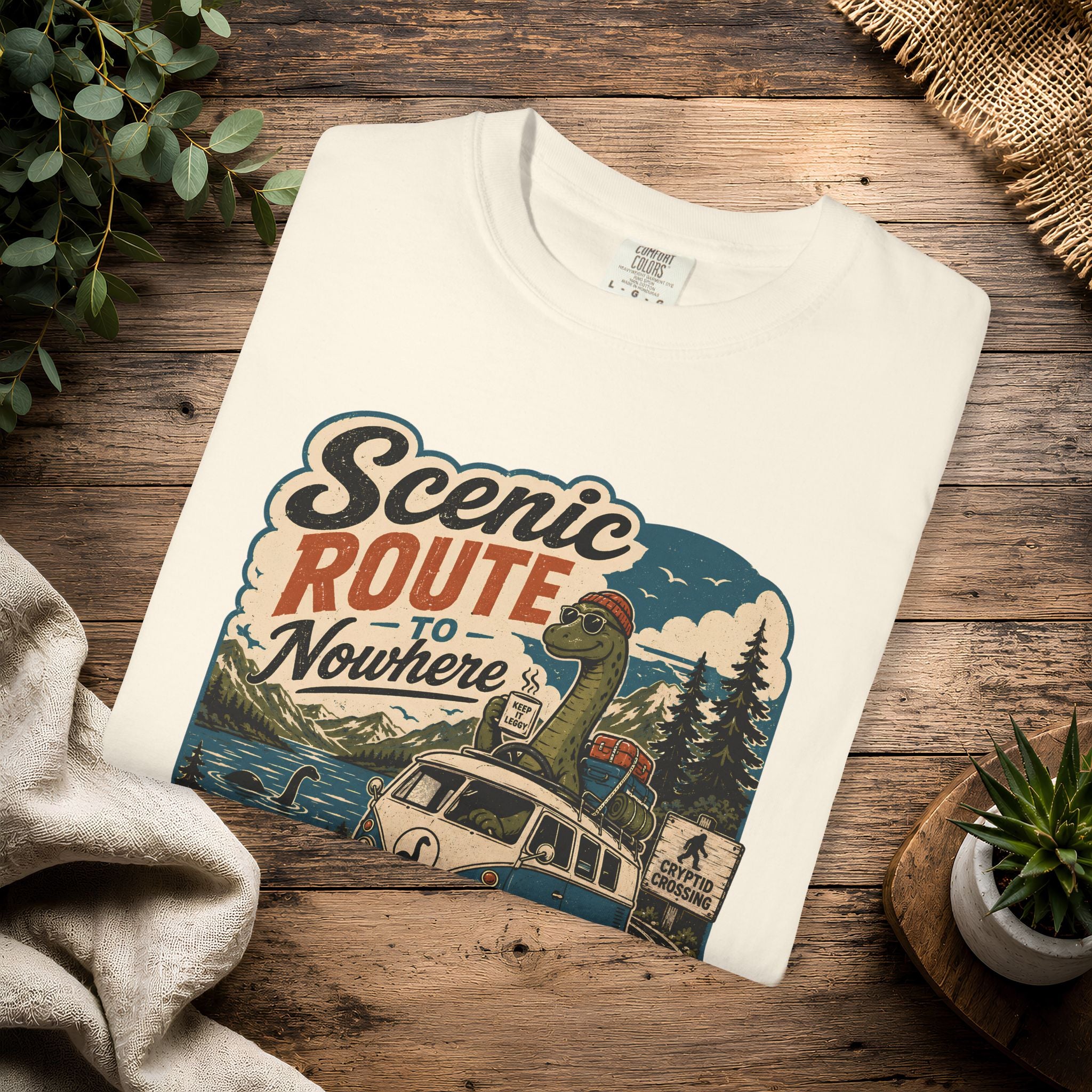 Scenic Route Vintage Camper Nessy T-Shirt — Road Trip Adventure Tee