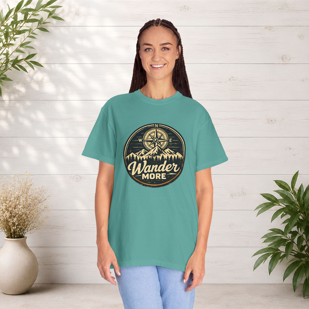 Wander More T-Shirt — Adventure Compass Graphic Tee