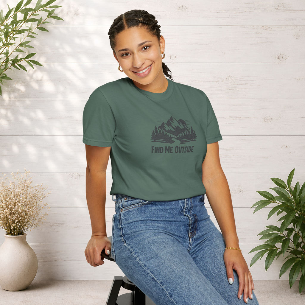 Find Me Outside Mountain T-Shirt — Outdoor Adventure Graphic Tee