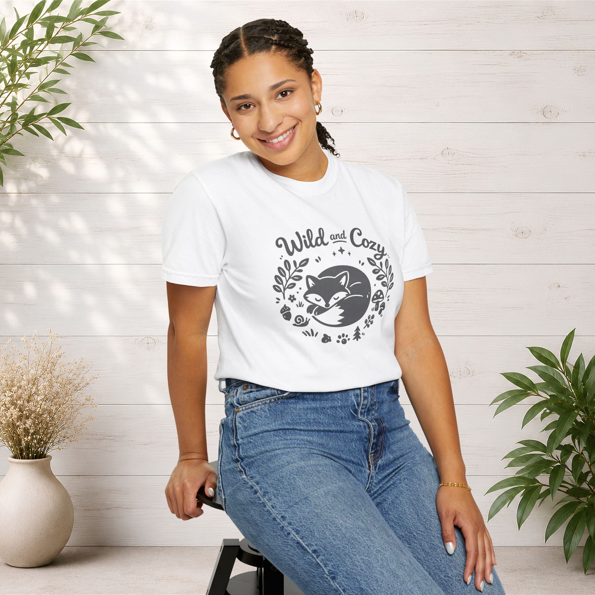"Wild and Cozy" Fox Graphic T-Shirt