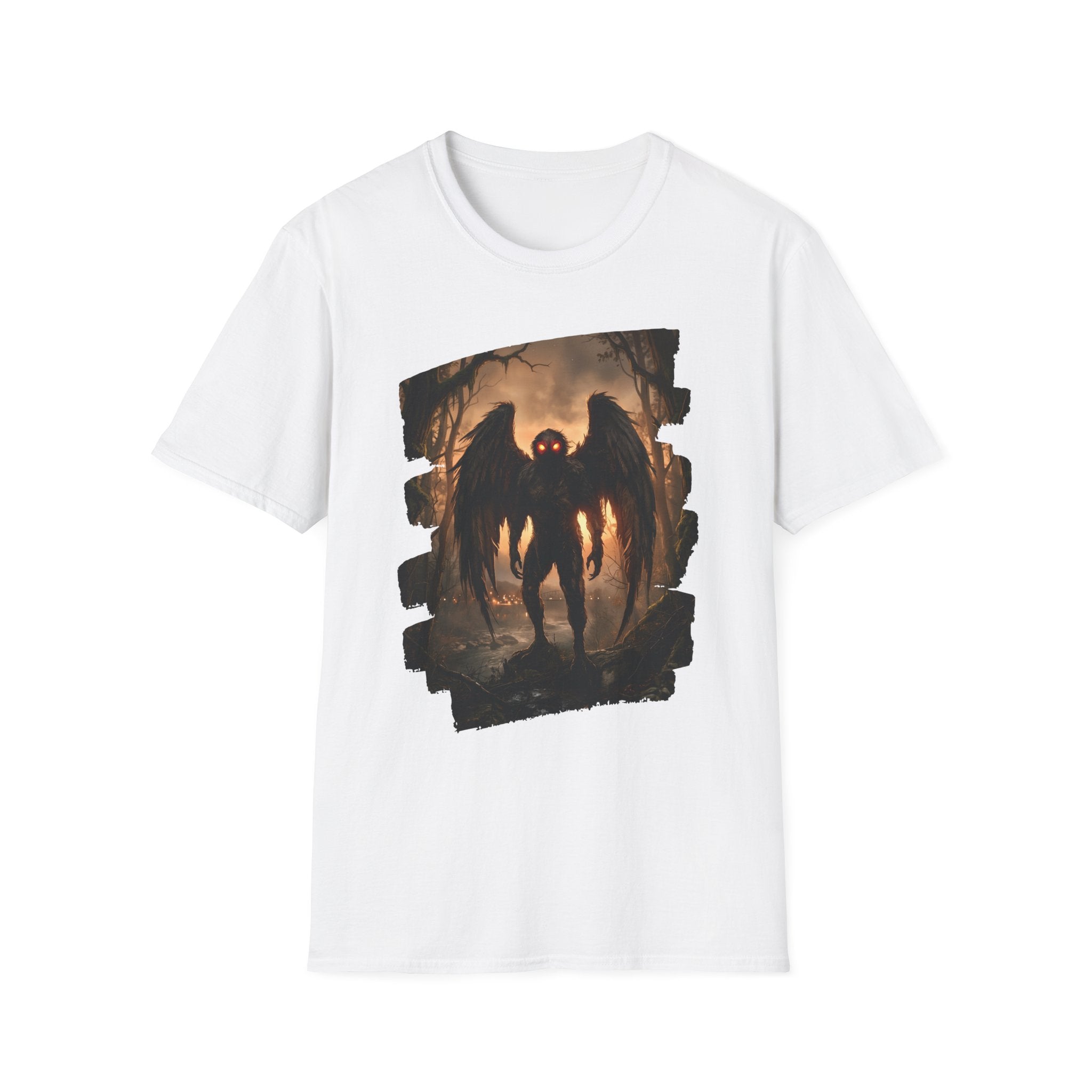Mothman Cryptid Illustration T-Shirt | Dark Horror Graphic