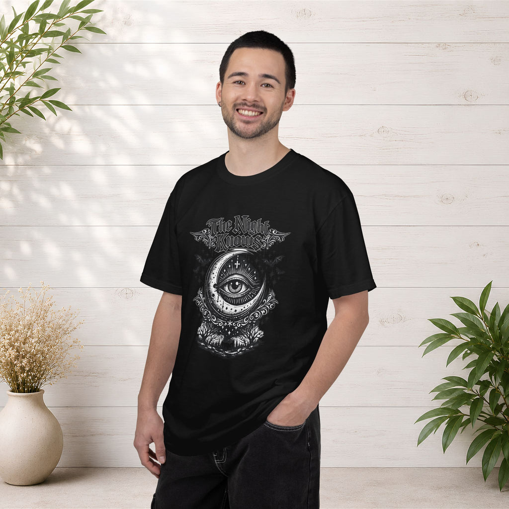 The Night Knows Eye T-Shirt — Mystical Gothic Graphic Tee