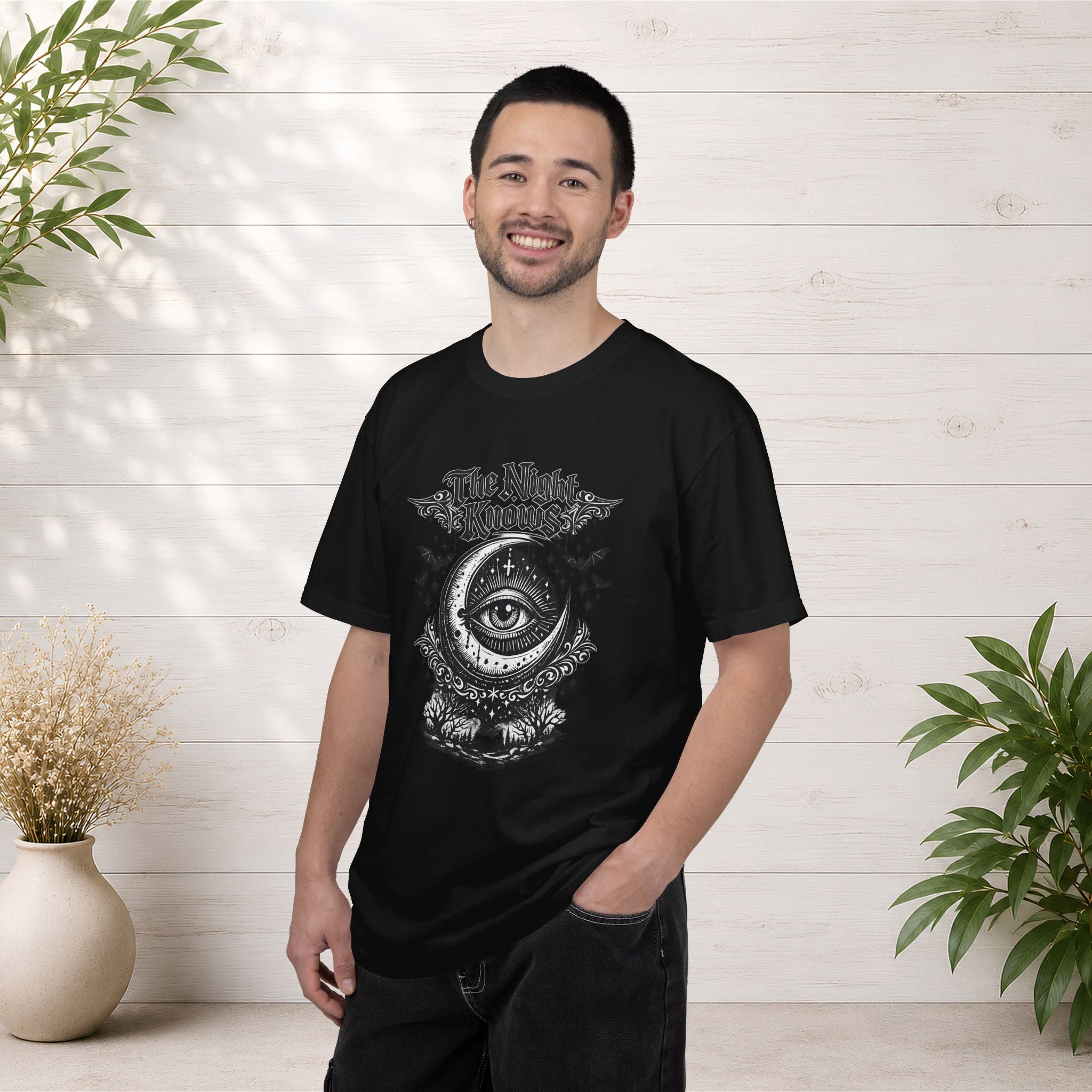 The Night Knows Eye T-Shirt — Mystical Gothic Graphic Tee