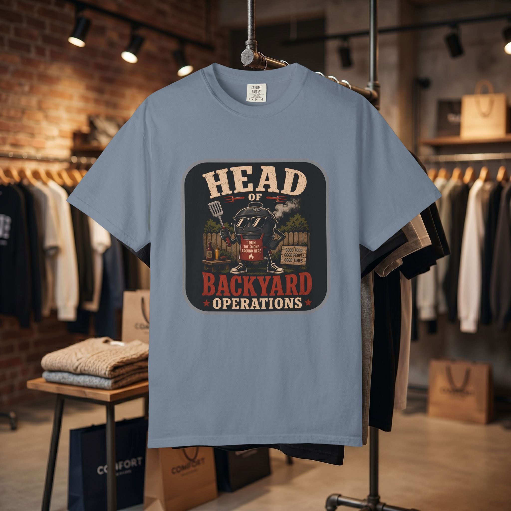 Head of Backyard Operations T-Shirt | BBQ Grill Vintage Graphic