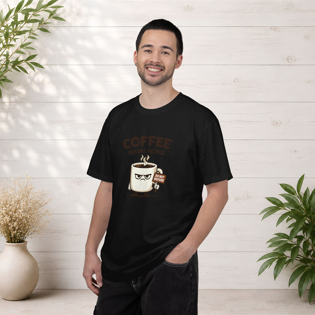 Coffee Before People T‑Shirt — Funny Morning Coffee Graphic Tee